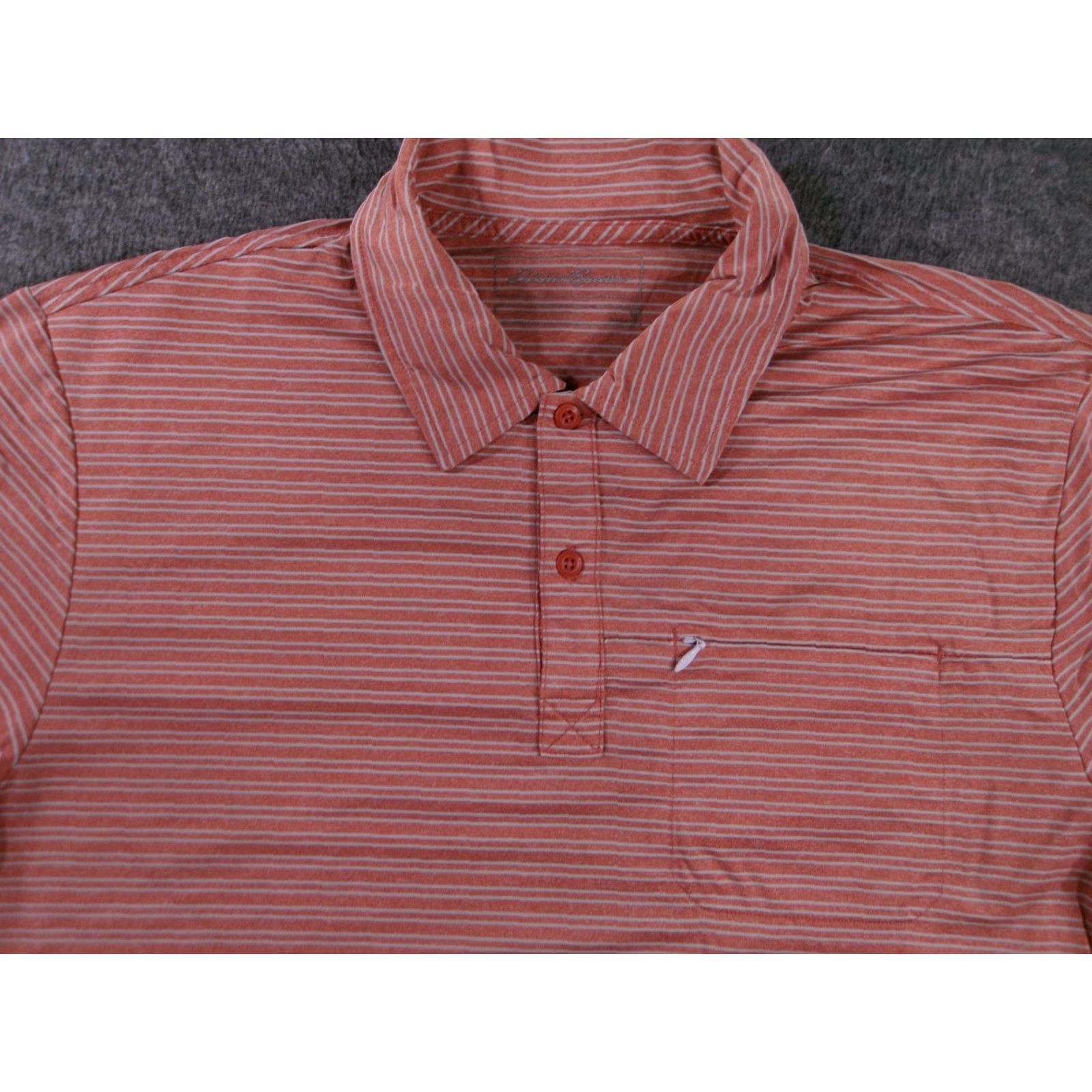 Eddie Bauer Eddie Bauer Polo Shirt Men Medium Coral Striped Performance Golf Outdoor Classis Size US M / EU 48-50 / 2 - 2 Thumbnail