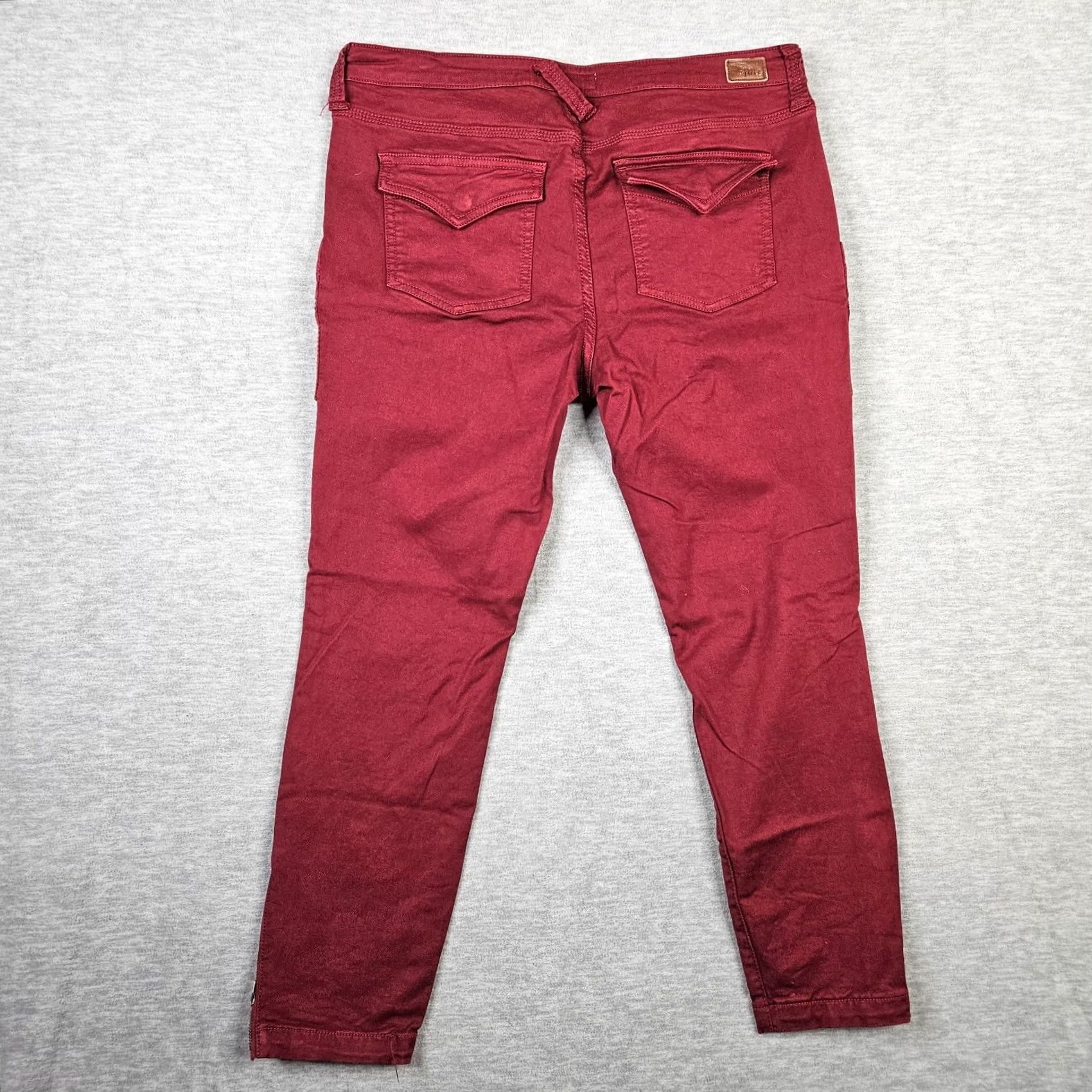 Joie JOIE Jeans Skinny Ankle Zip Burgundy Red Women Size 32 Inseam 26 Regular Rise Mid Shirt? Size 24" / US 00 / IT 34 - 4 Thumbnail