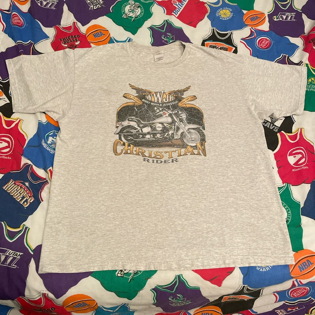 Harley Davidson × Vintage Y2K Jesus Motorcycle God Church Bible Verse Book Tee Size US XXL / EU 58 / 5 - 1 Thumbnail