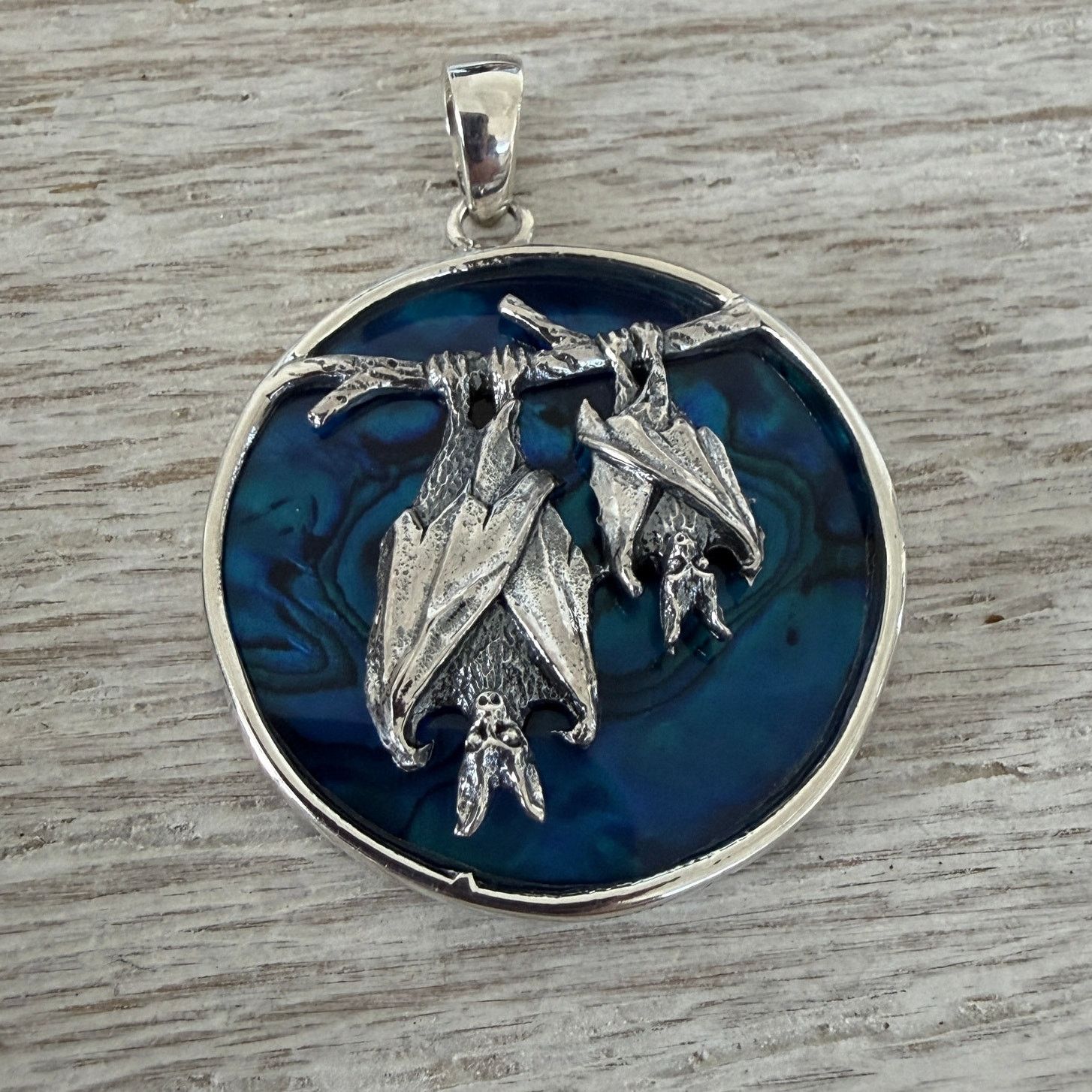 Other Sterling Silver Two Bats Medallion Pendant Size ONE SIZE - 2 Thumbnail