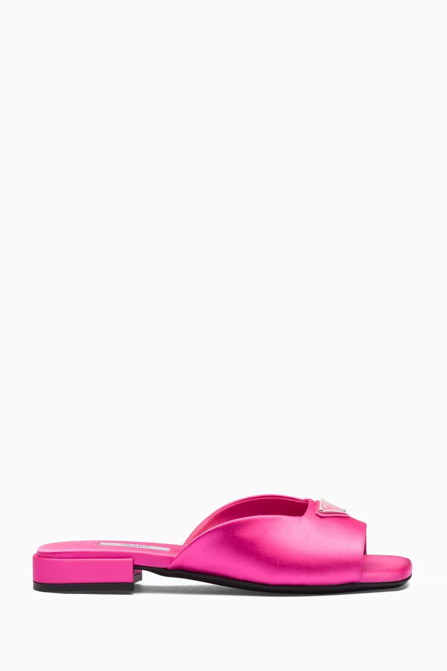 o1w1db11124 Ciabatte Square-toe Flat Sandals Satin in Pink