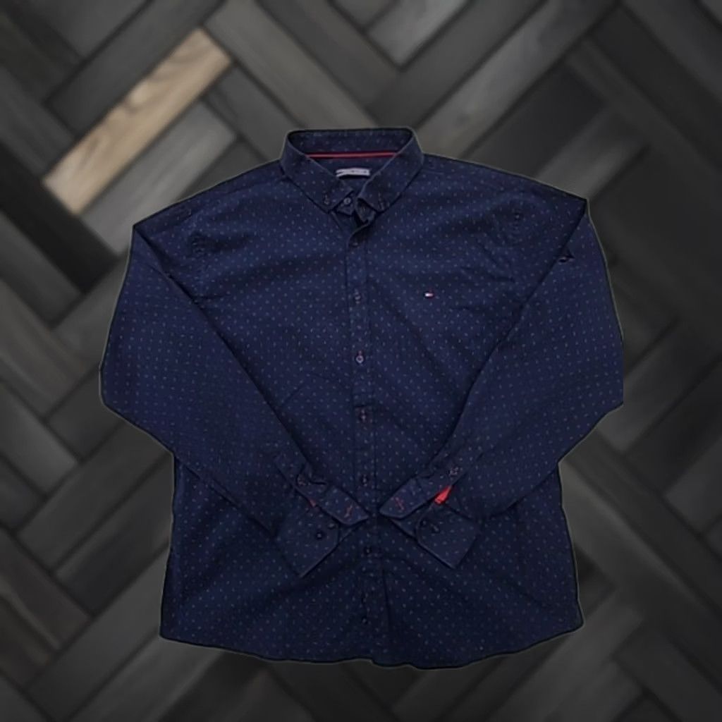 Tommy Hilfiger Tommy Hilfiger Men Navy Button-Down Shirt 3XL Regular Cotton Logo Shirt Mens 3XL Navy Logo Button-Up Size US XXL / EU 58 / 5 - 1 Thumbnail