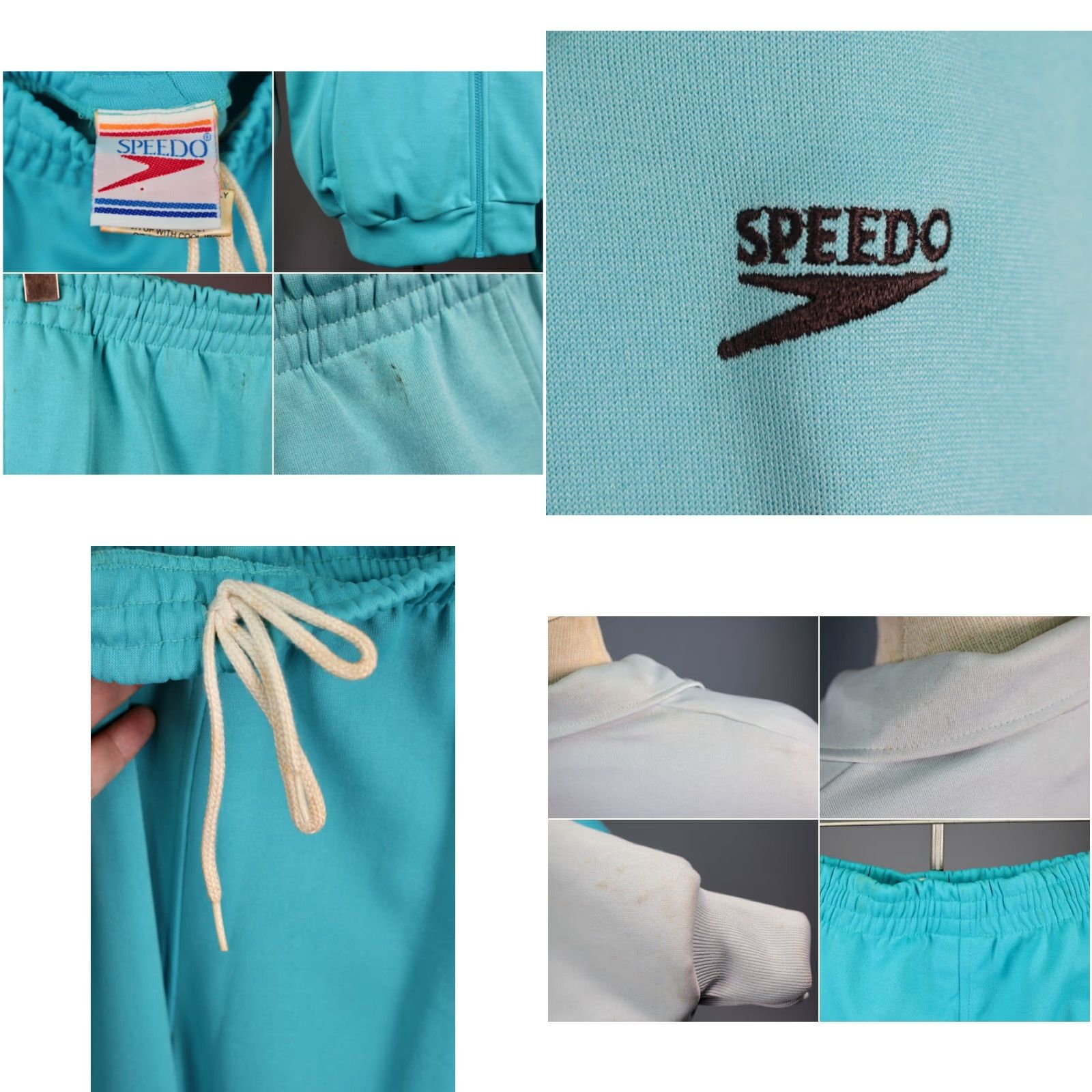 Speedo VINTAGE Speedo Men's 1980s Tracksuit Blue White 2 PC Polyester Sz M Jogging Size US 31 - 8 Thumbnail