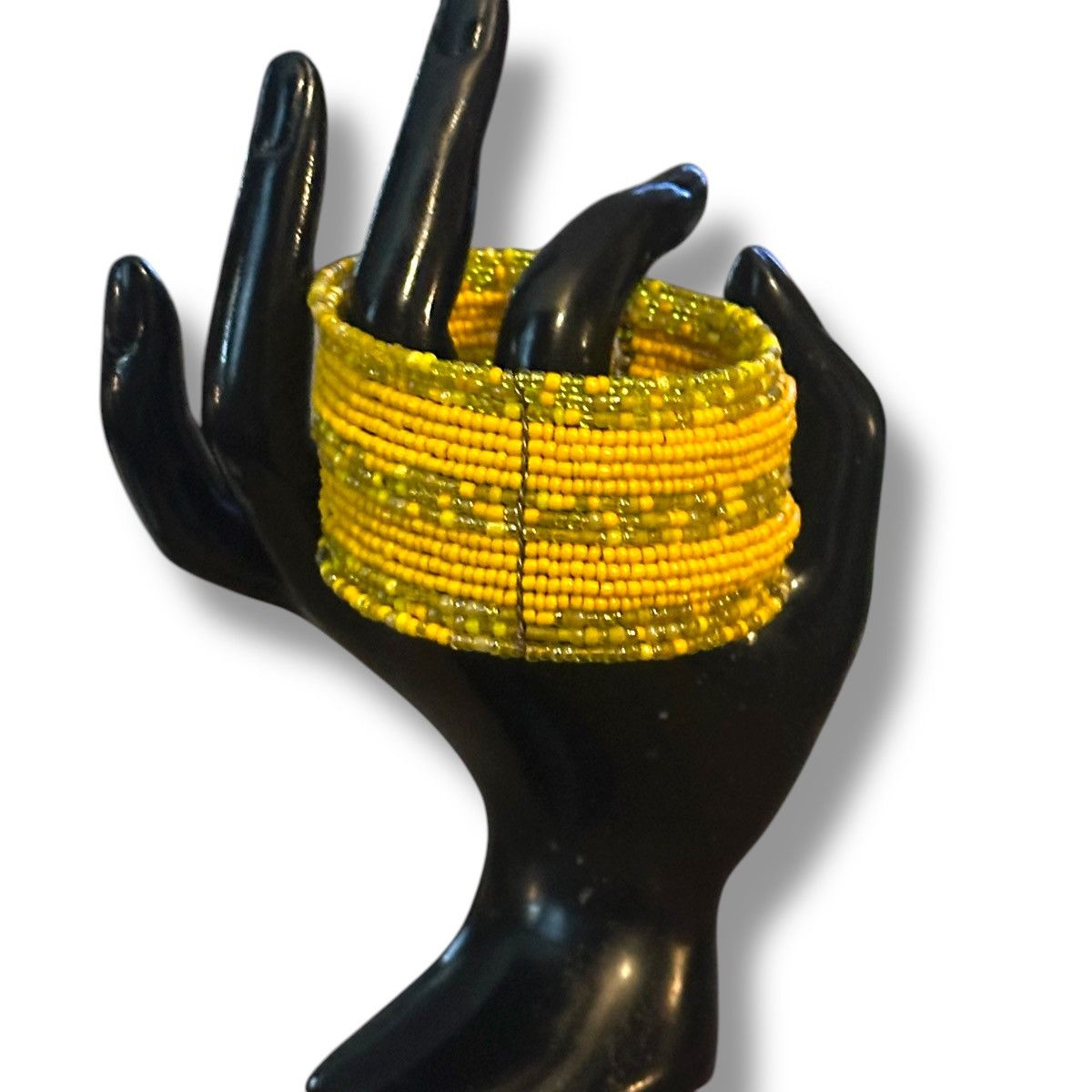 Other Wide mustard yellow seed bead cuff bracelet Size ONE SIZE - 2 Thumbnail
