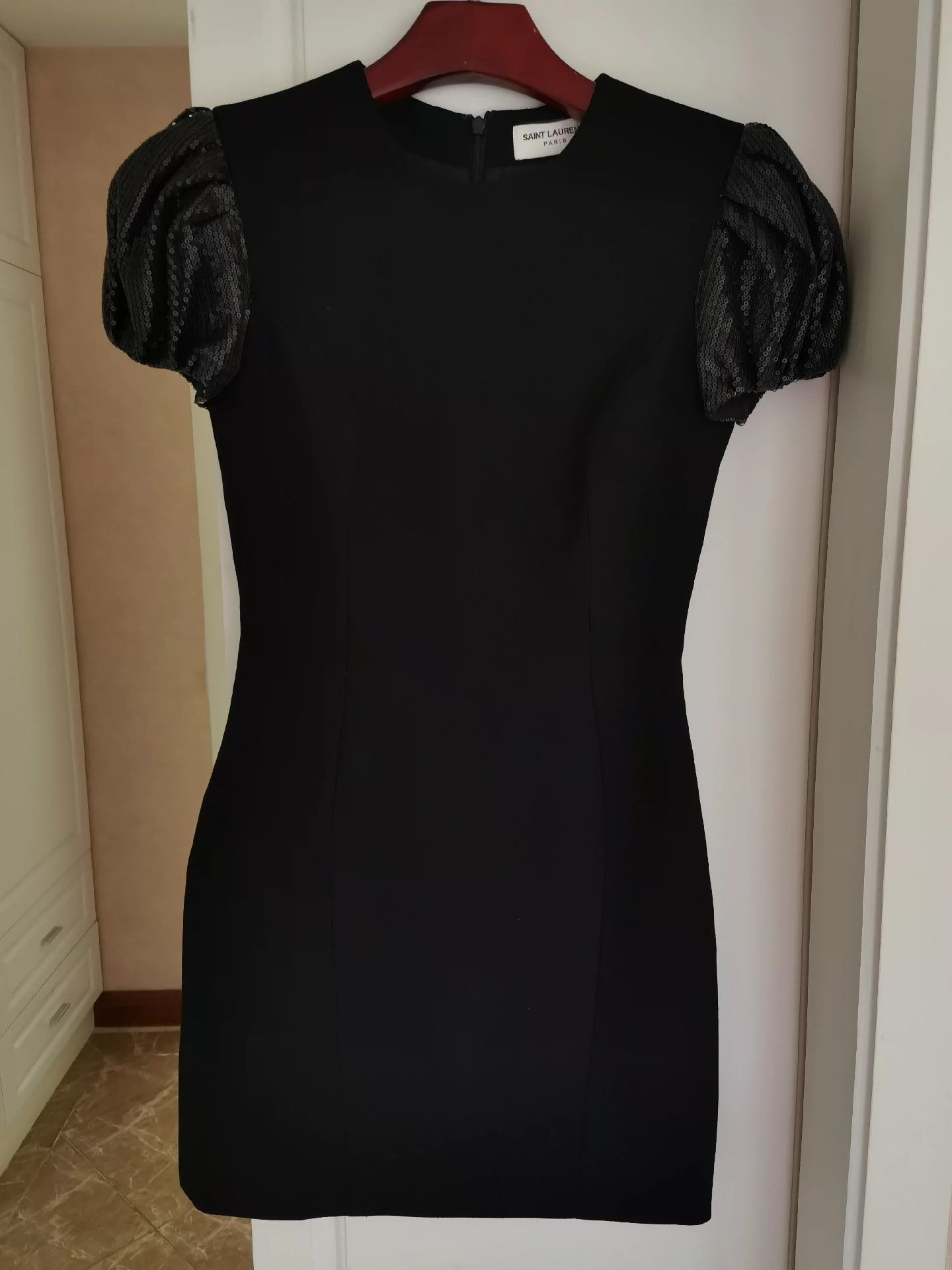 Saint Laurent Paris Saint Laurent Paris Sequined little black dress Size US 36 / EU 52 - 1 Thumbnail
