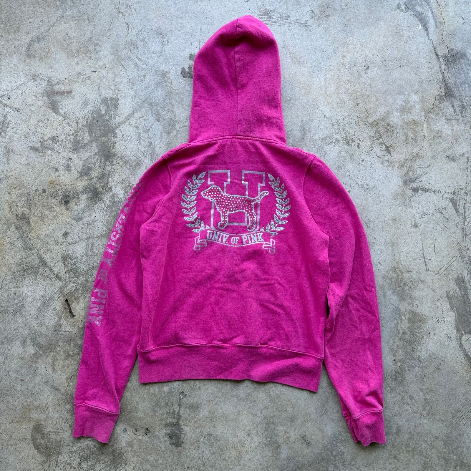 Pink Y2K Victoria’s Secret PINK Rhinestone Zip up Hoodie Medium Size M / US 6-8 / IT 42-44 - 1 Thumbnail