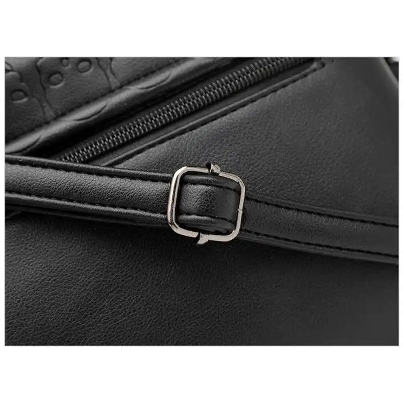Leather Black Leather Messenger Bag Size ONE SIZE - 4 Thumbnail