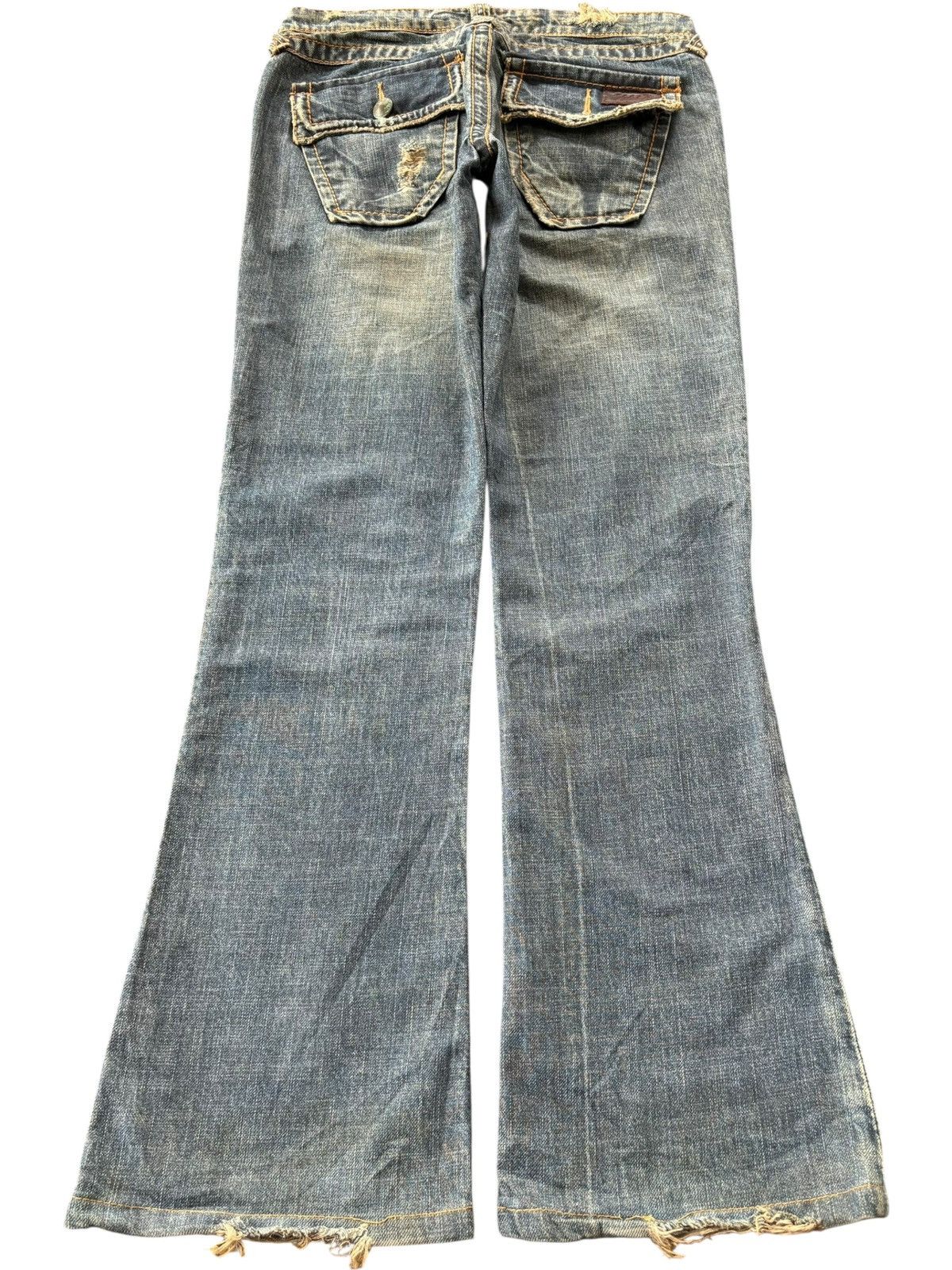 Tornado Mart Vintage Japanese Brand Rusty Wash Distress Flare Jeans Size 30" / US 8 / IT 44 - 2 Thumbnail