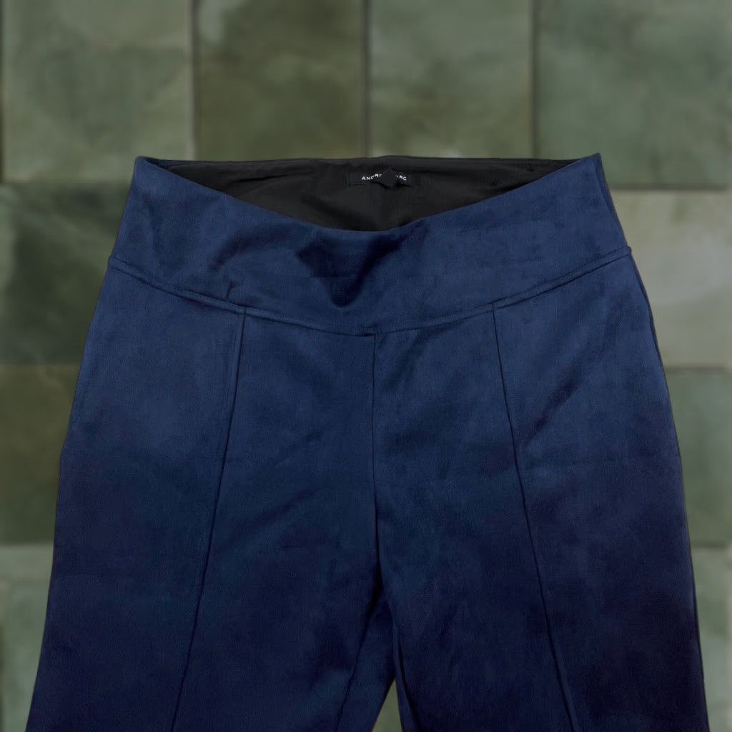 Andrew Marc Andrew Marc Womens Leggings XL Blue Velour Pull On Pants Stretch Flat Front Shirt? Size 40" / US 18 - 1 Thumbnail