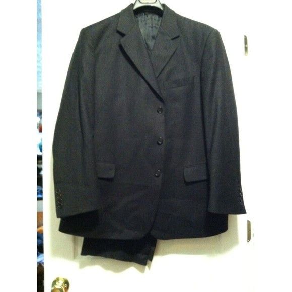 Other CONFITALIA MEN'S NEW CHARCOAL 100%WOOL 2PC SUIT SIZE:46R Size 46R - 4 Thumbnail