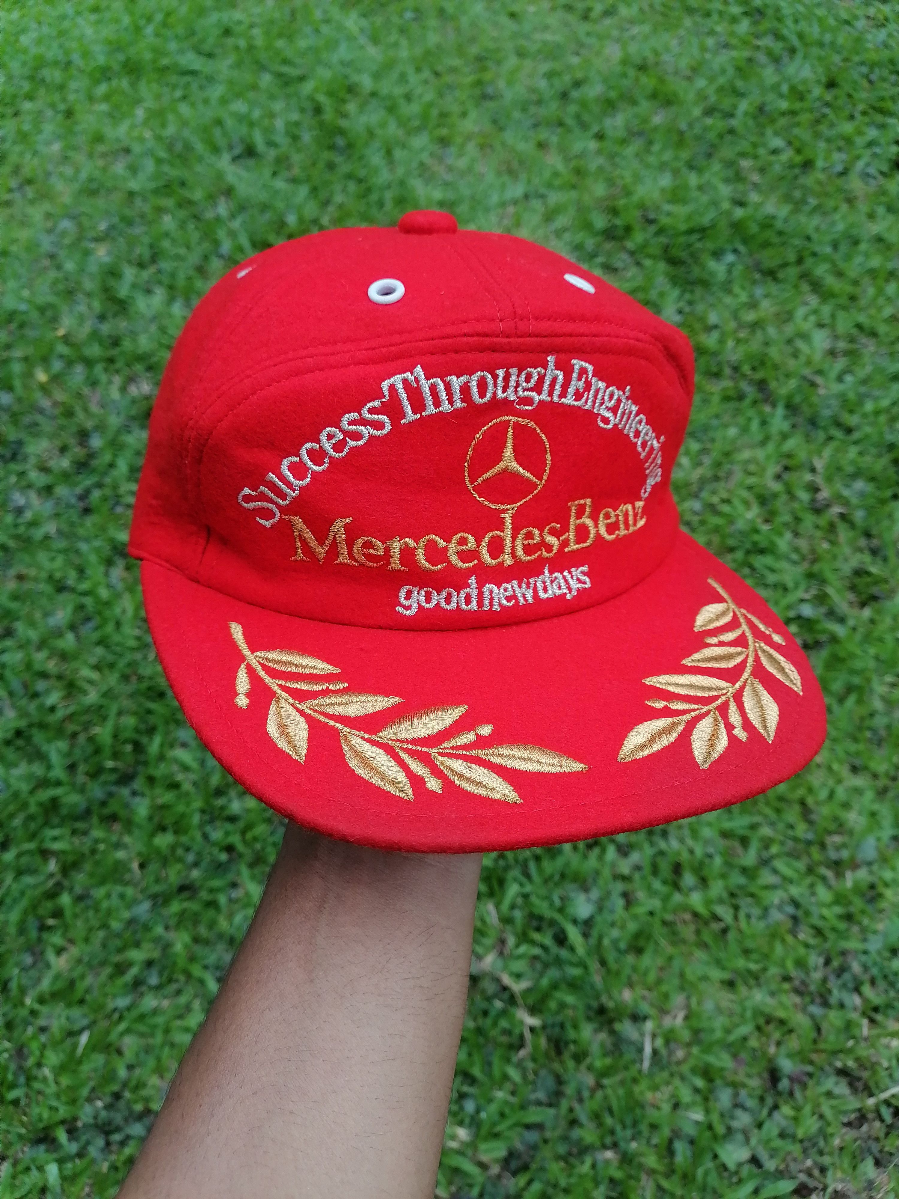 Vintage 80s Mercedes Benz 6 Panel Wool Cap