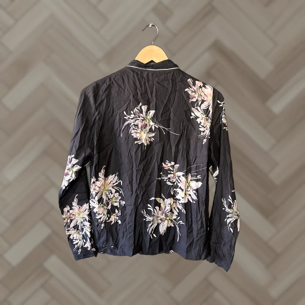 Zara Zara Woman Blouse Long Sleeve Black Floral Print Size M Womens Size M / US 6-8 / IT 42-44 - 1 Thumbnail