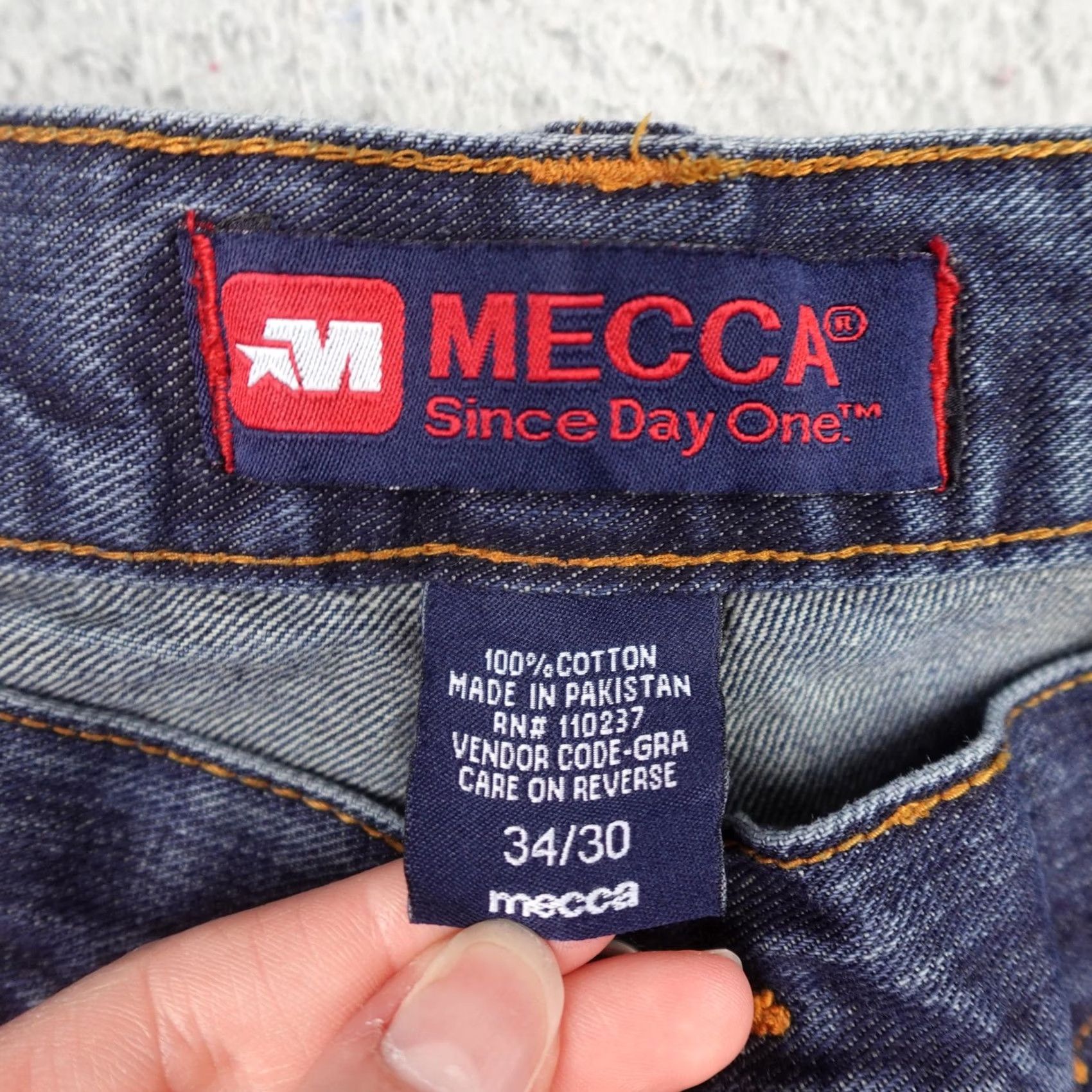 Vintage Mecca Mens Jeans 34x30 Blue Denim Carpenter 5-Pocket Relaxed Fit Y2K Hip Hop Style Straight Jeans Mens Size US 34 / EU 50 - 3 Thumbnail