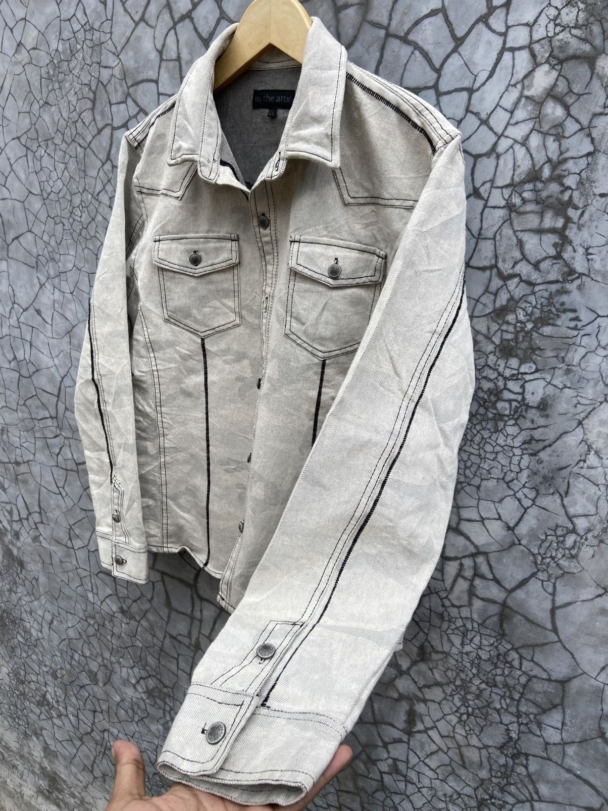 In The Attic 🔥In The Attic Camo Washed Stretch Denim Jacket Size US L / EU 52-54 / 3 - 5 Thumbnail