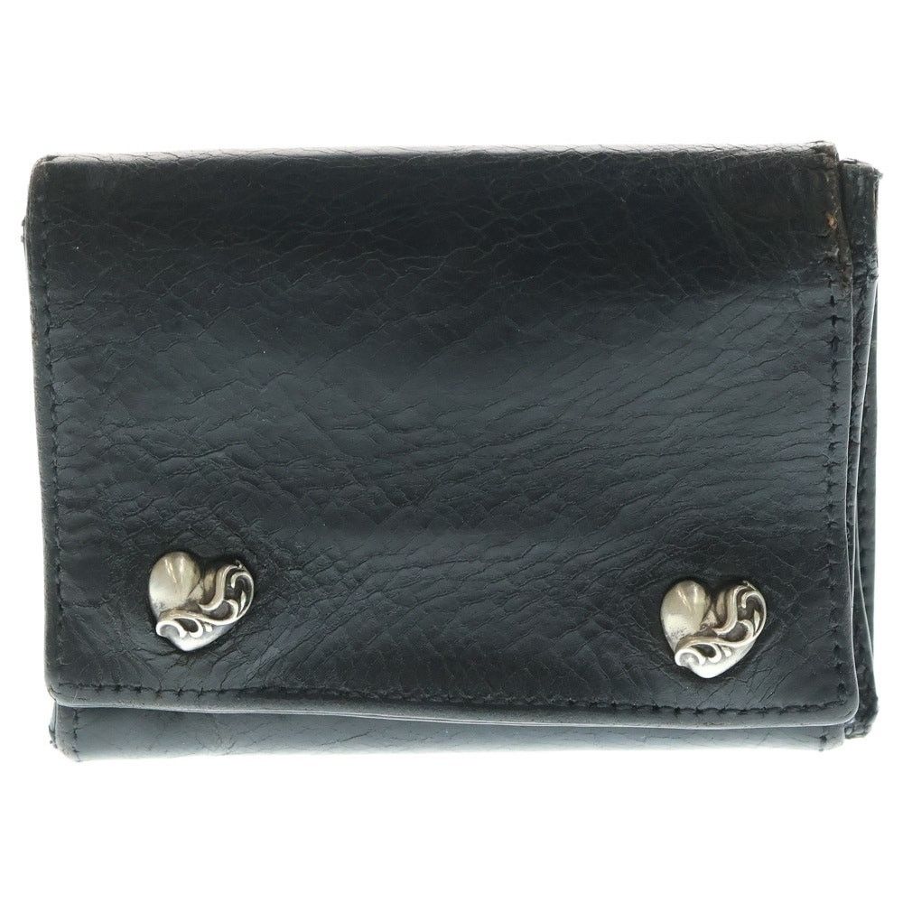 Chrome Hearts Chrome Hearts 3Fold Heart Button Wallet Black Size ONE SIZE - 1 Thumbnail