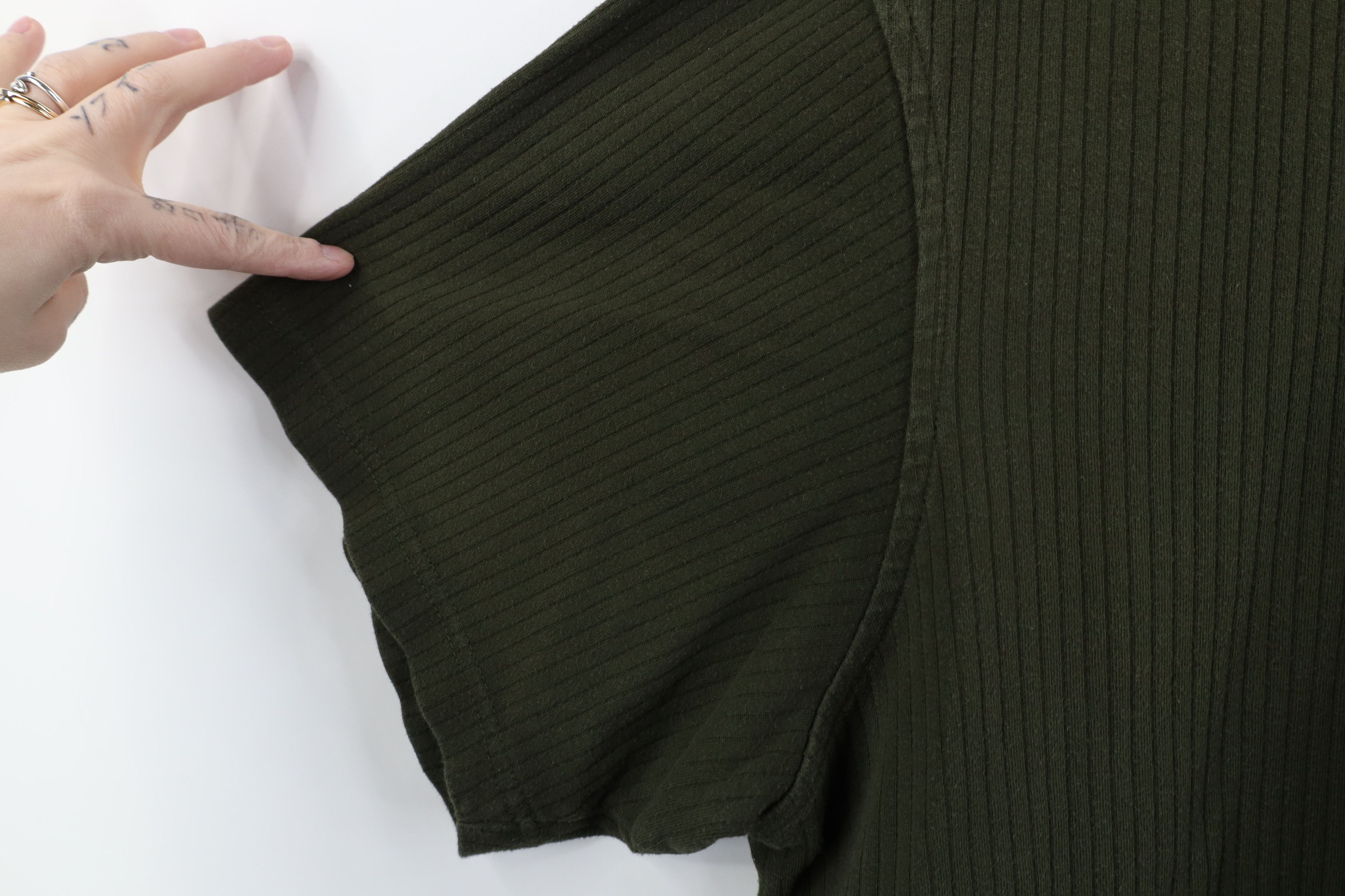 Vintage Vintage 90s Y2K Streetwear Cotton Ribbed Knit Henley T-Shirt Size US XXL / EU 58 / 5 - 8 Thumbnail