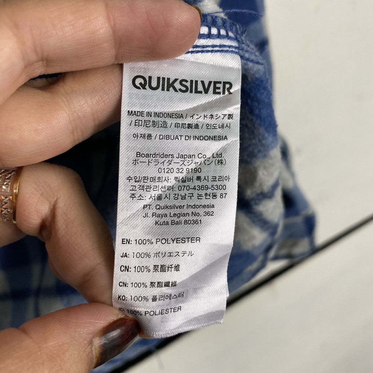 Quiksilver Quiksilver polyester flannel shirt blue tartan Size US M / EU 48-50 / 2 - 8 Thumbnail
