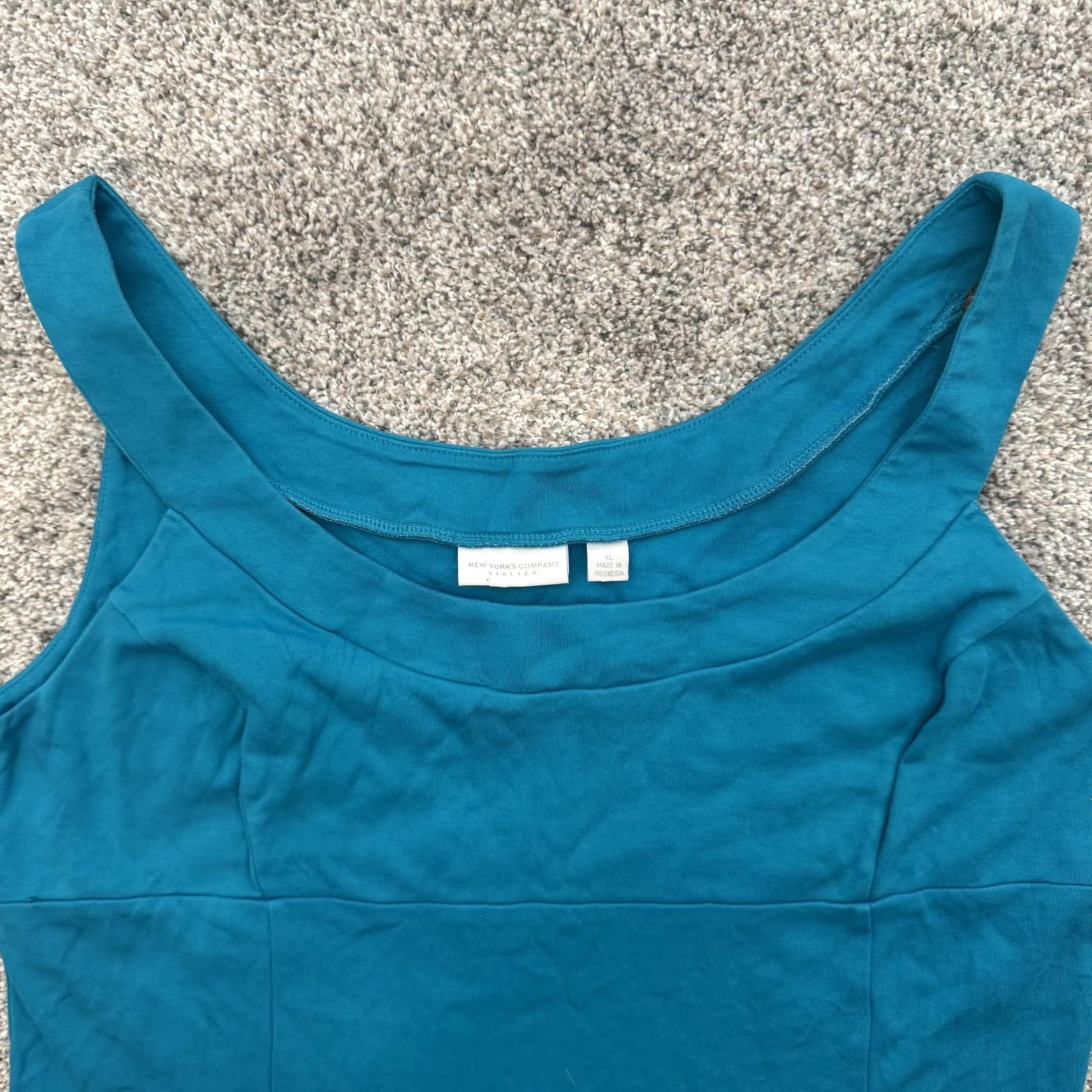 Vintage New York & Company Dress XL Sleeveless Tank Layering Y2K Revival Office Chic Blue Womens Size XL / US 12-14 / IT 48-50 - 4 Thumbnail