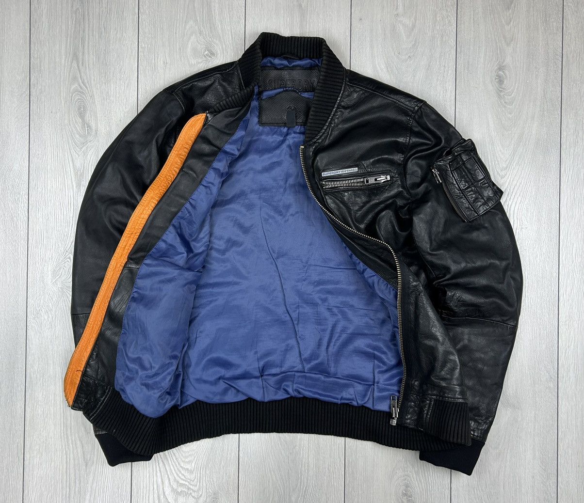 Superdry SuperDry Leather Bomber jacket size XL Size US XL / EU 56 / 4 - 5 Thumbnail