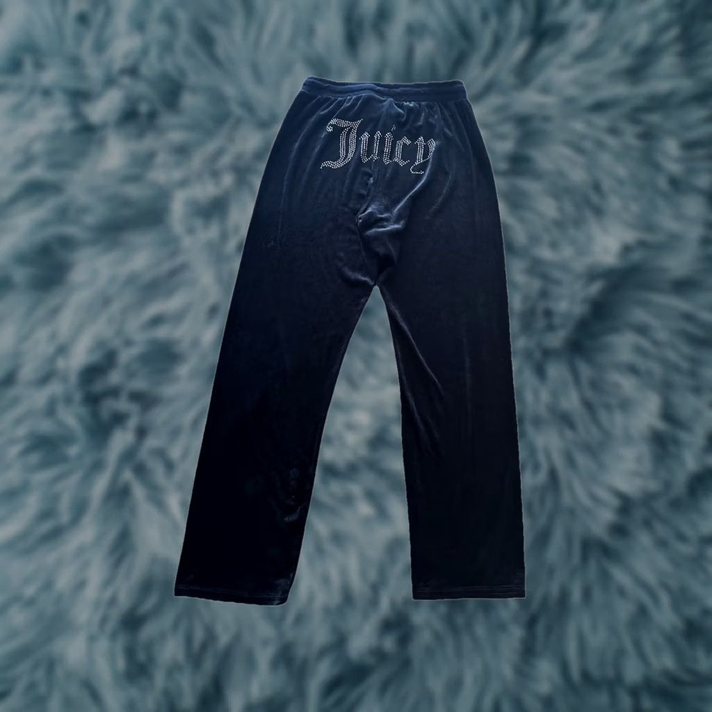 Juicy Couture VINTAGE Juicy Couture Velour Track Pants Womens Size Large Black Y2K Spellout Size 36" / US 14 / IT 50 - 1 Thumbnail