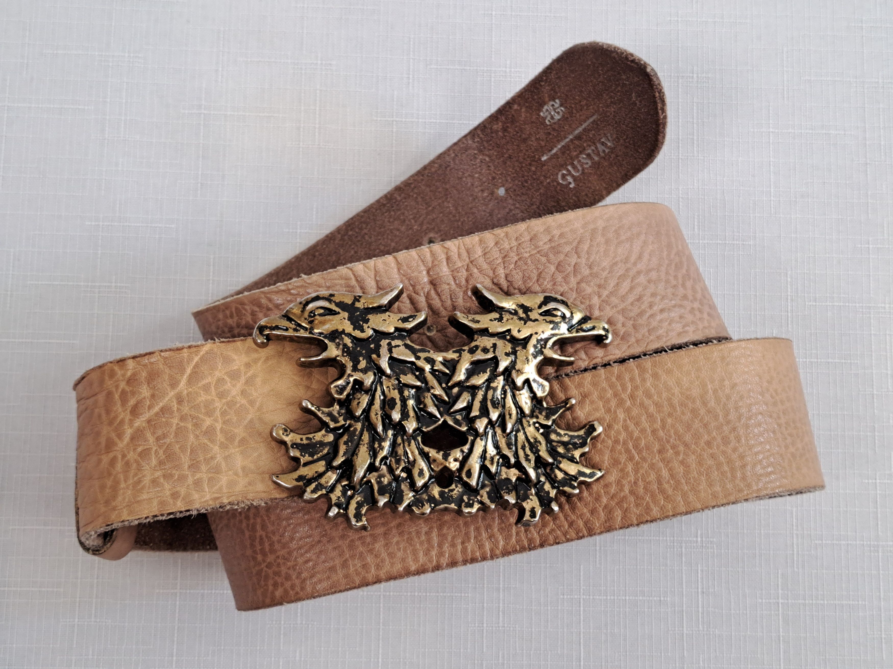 Designer GUSTAV designer leather belt. Size ONE SIZE - 1 Thumbnail