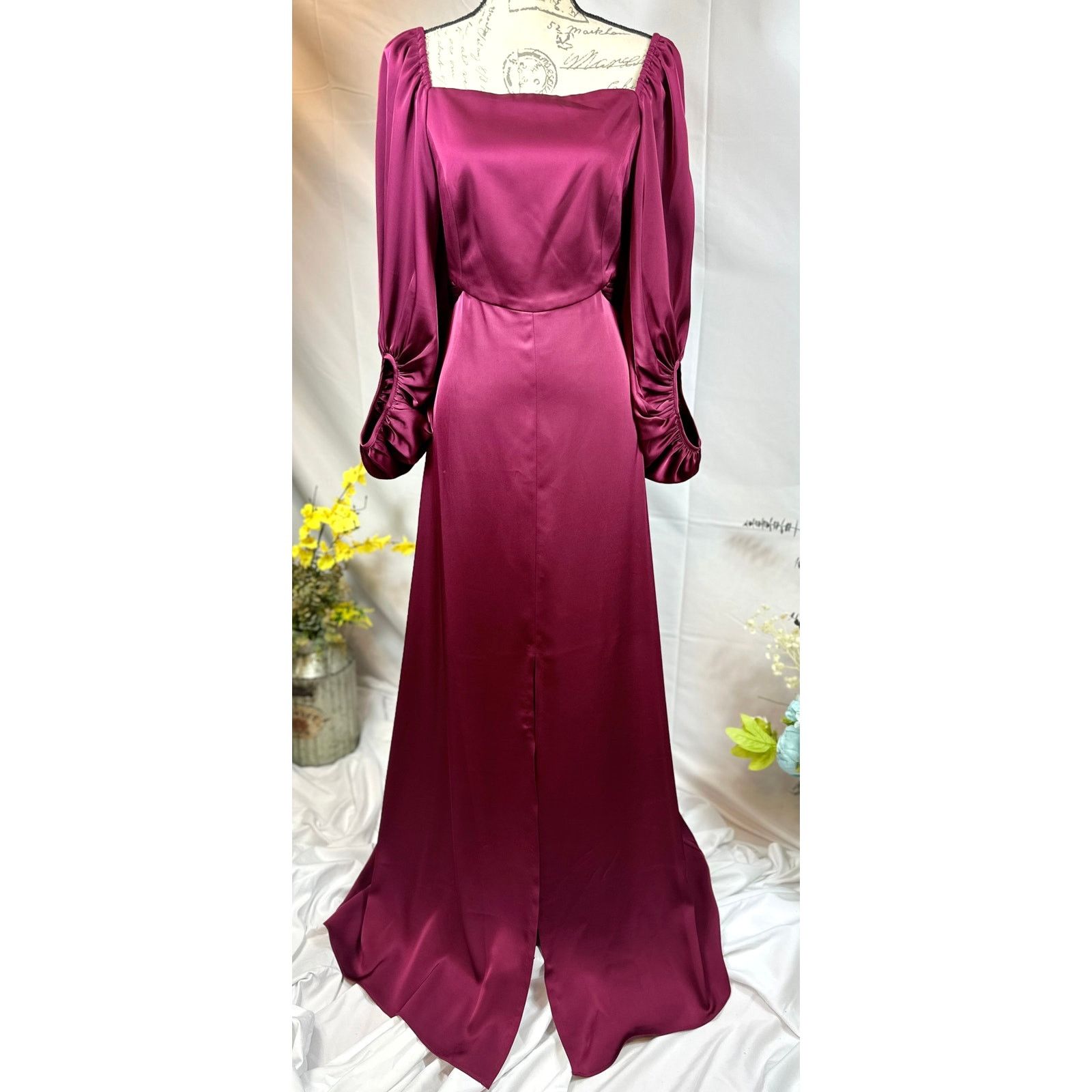 Sachin & Babi Sachin & Babi Women's Burgundy Bryant Gown Front Slit 6 Size M / US 6-8 / IT 42-44 - 2 Thumbnail