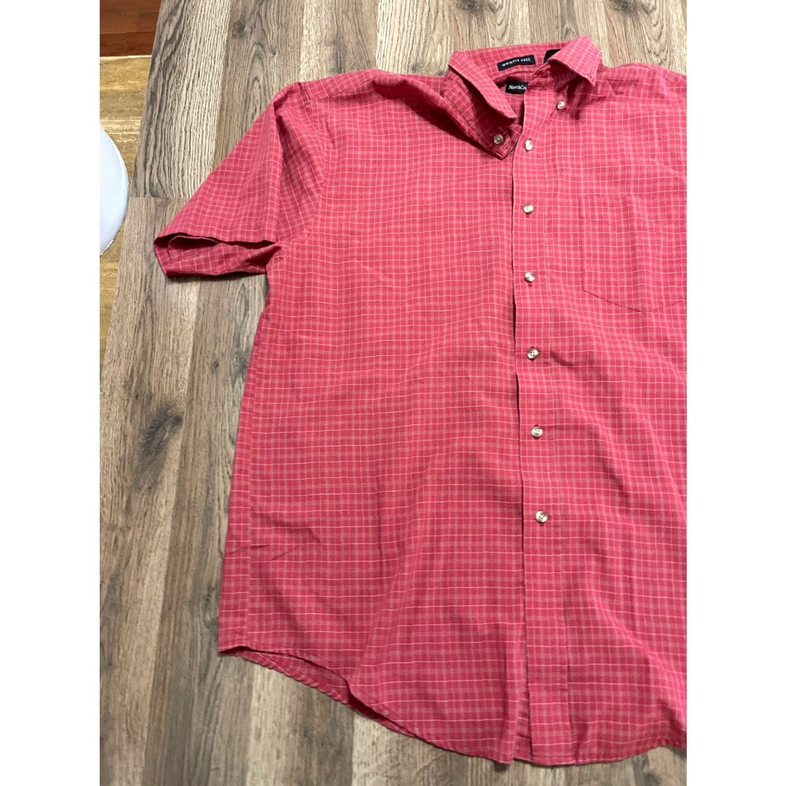 Vintage Northcrest Shirt Men L Red Plaid Short Sleeve Button-Up Shirt Size US L / EU 52-54 / 3 - 3 Thumbnail