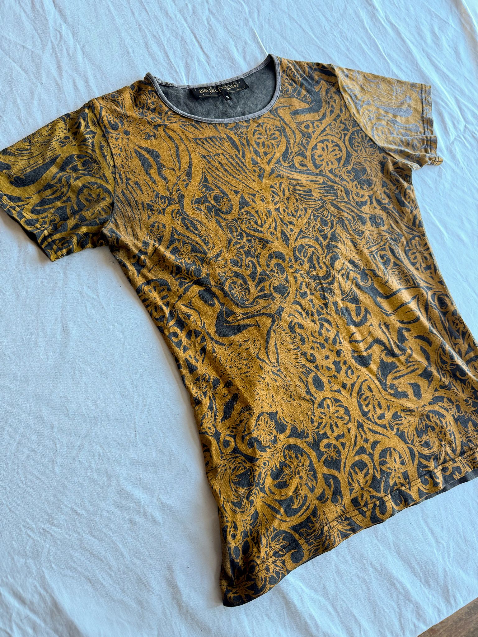 Marjan Pejoski Vintage Marjan Pejoski Gold Floral Overprint top Size M / US 6-8 / IT 42-44 - 2 Thumbnail