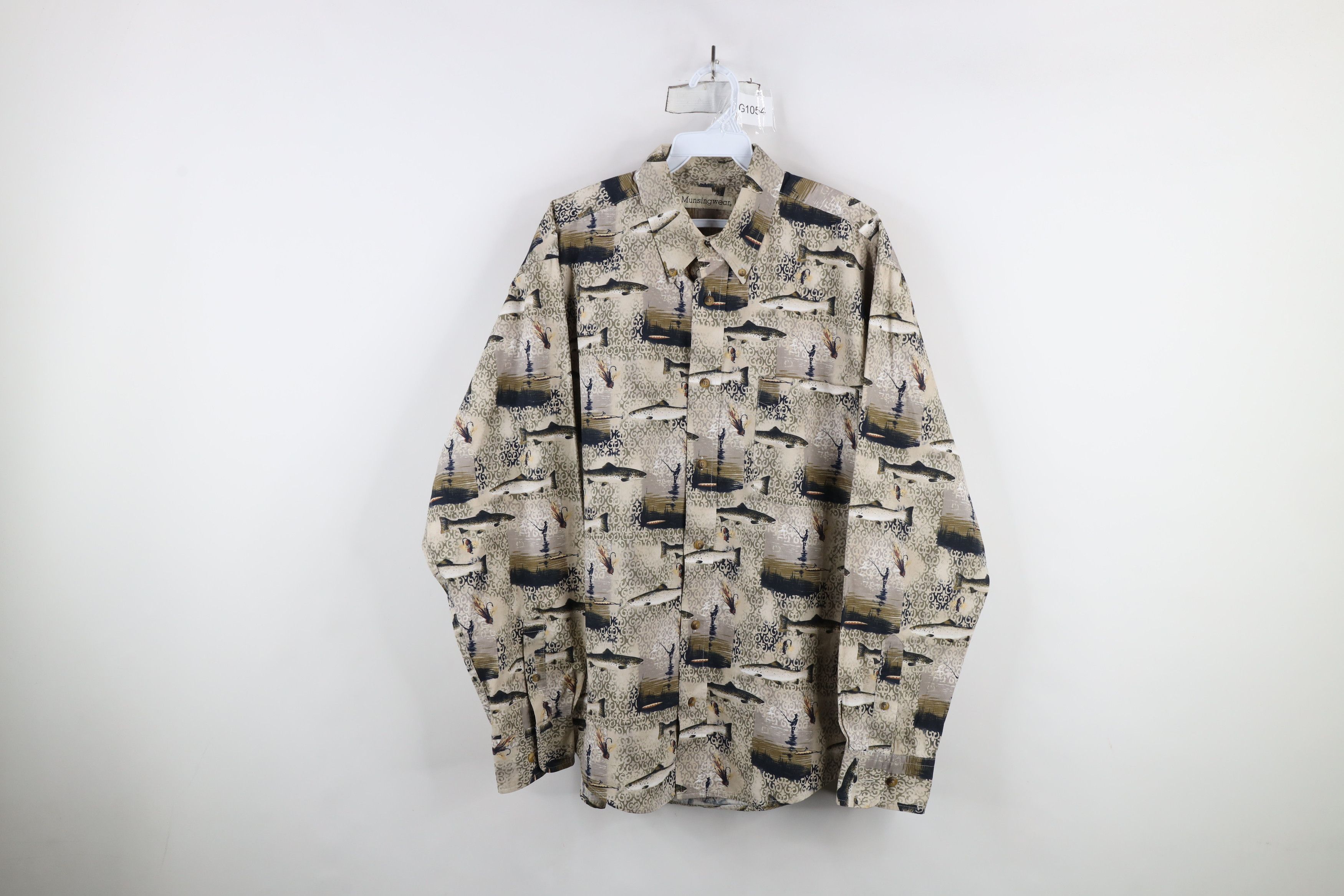 Vintage Vintage 90s Streetwear All Over Print Button Down Shirt Size US L / EU 52-54 / 3 - 1 Thumbnail