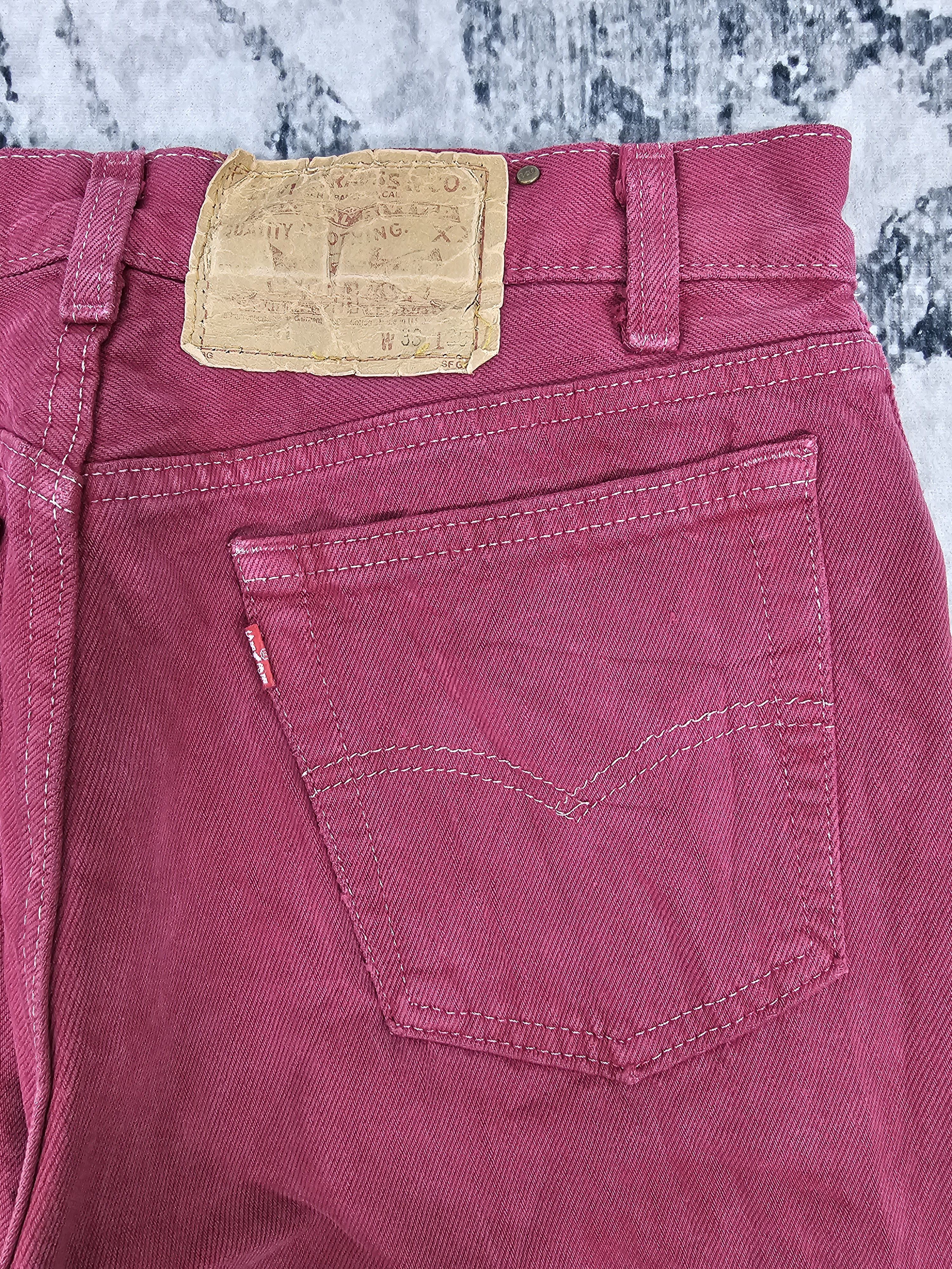 Levi's Vtg 90's LEVIS 501 Maroon Ripped Jeans Size 29X30 L0423 Size US 29 - 10 Thumbnail