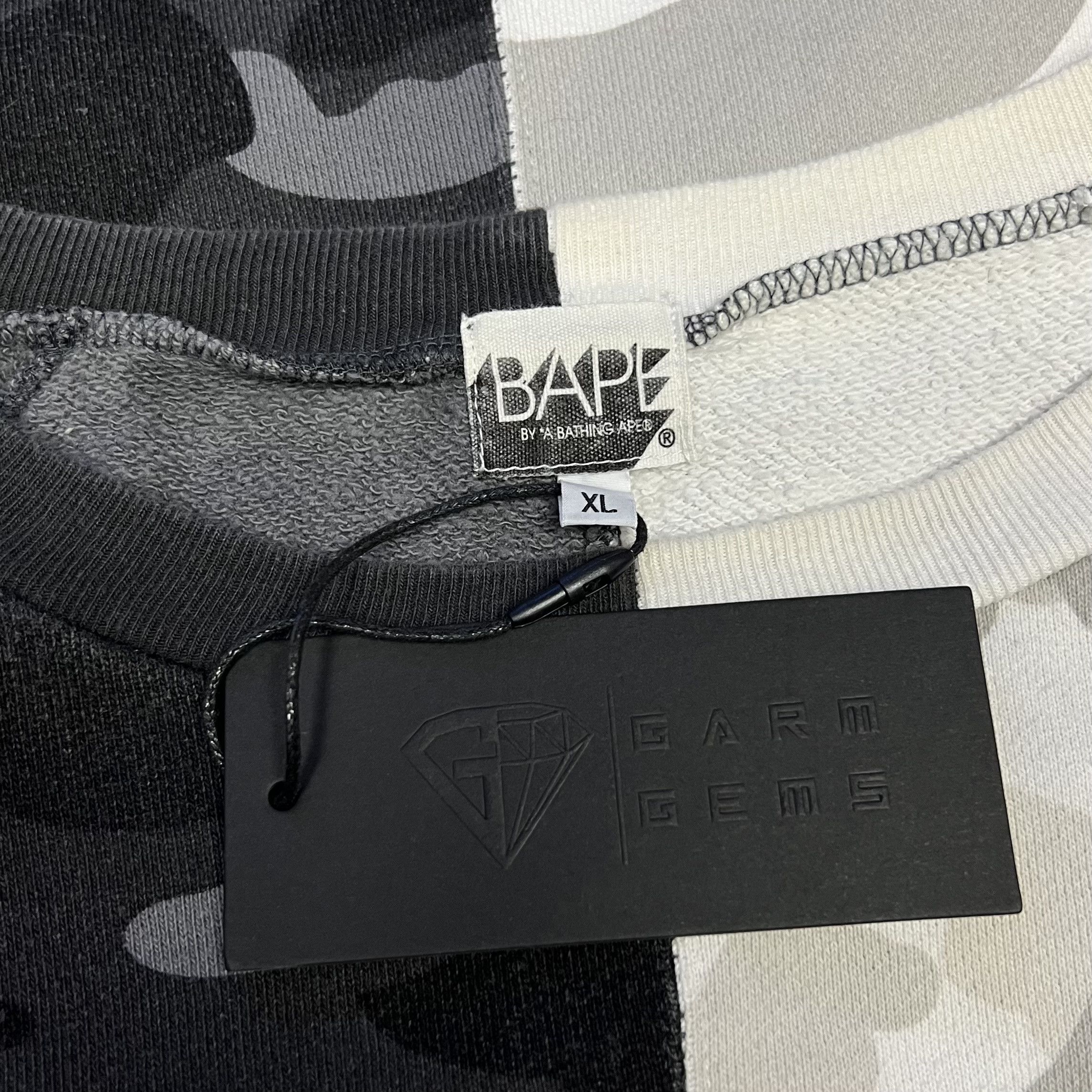 Bape A Bathing Ape Split Camo Sweatshirt Size US XL / EU 56 / 4 - 6 Thumbnail