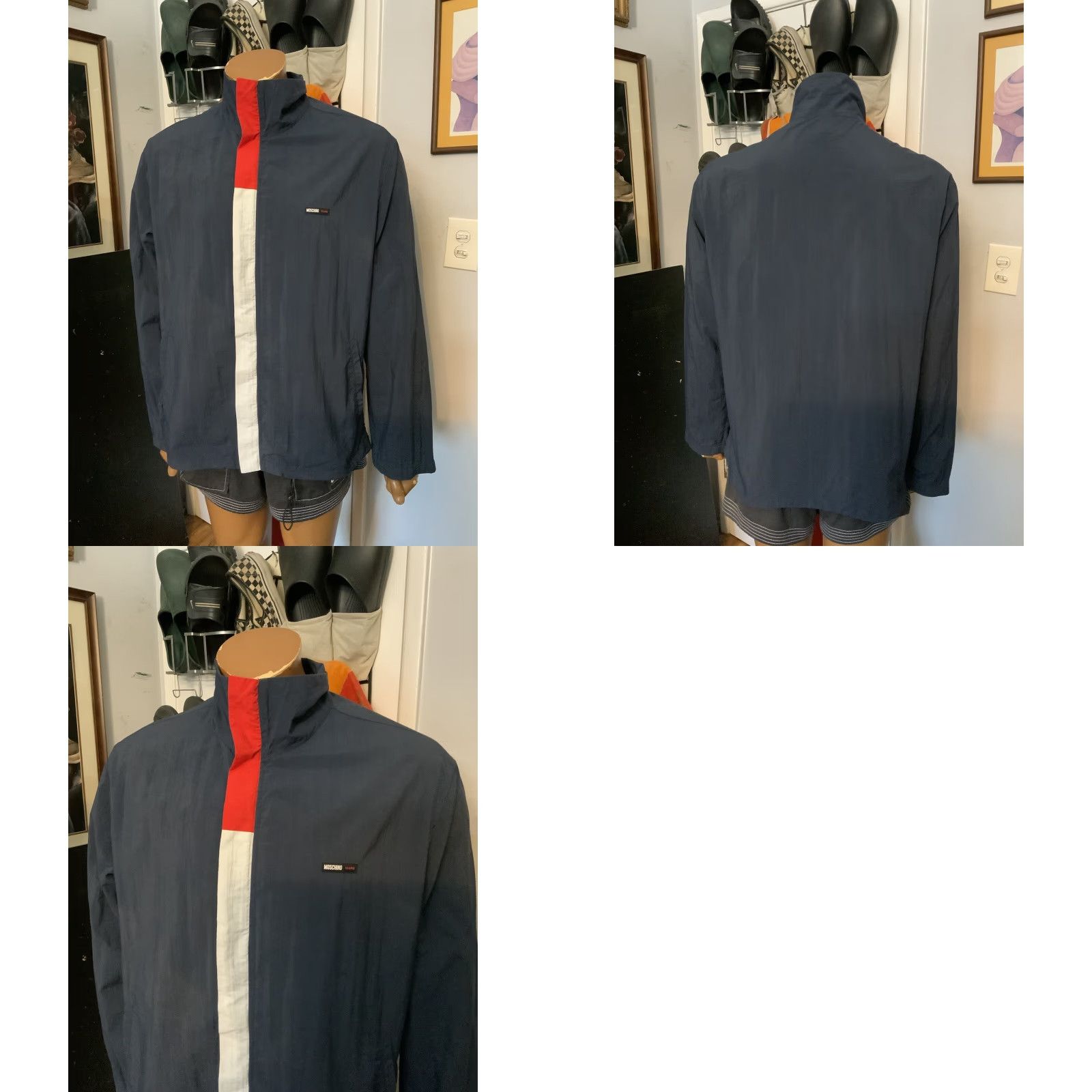 Moschino VINTAGE Moschino Mare Made In Italy Windbreaker Navy Zip Front Track Jacket Sz. M Men Jacket Size US M / EU 48-50 / 2 - 8 Thumbnail