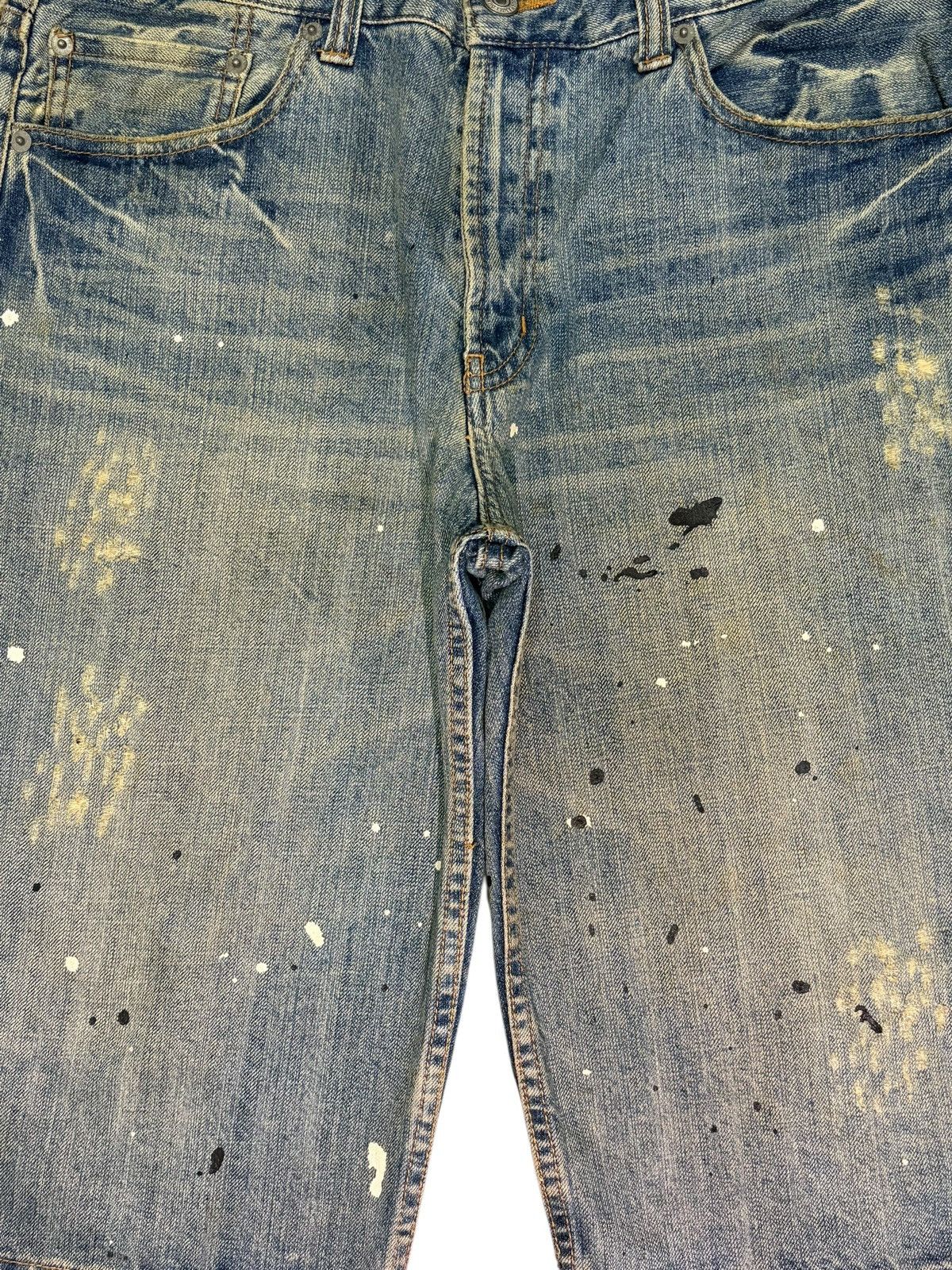 JNCO Vintage Japanese Brand Mud Wash Painted Distress Jean Shorts Size US 32 / EU 48 - 3 Thumbnail