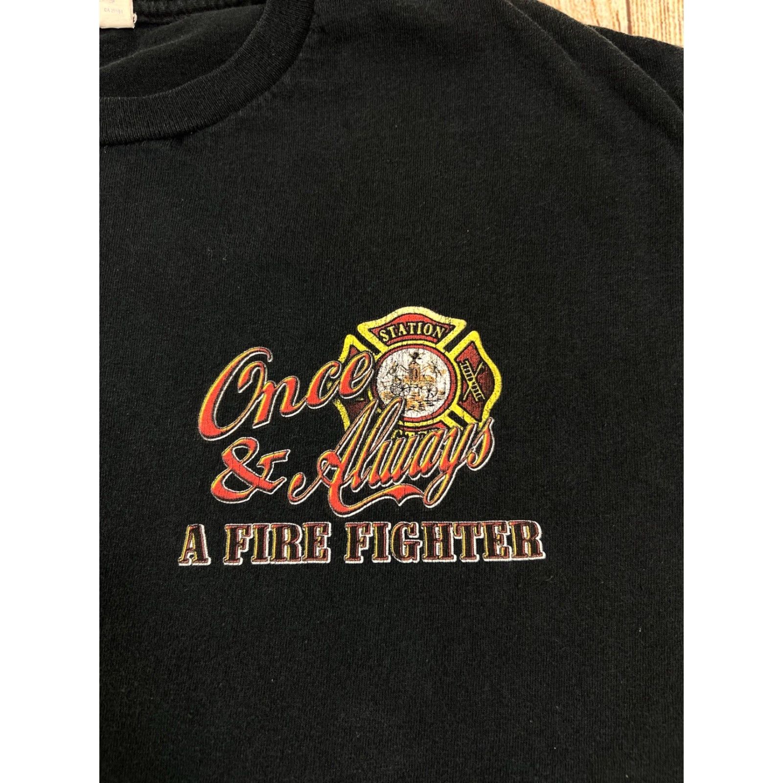 Gildan Once a Firefighter Always a Firefighter Black T-Shirt M Unisex Adults Medium Size US M / EU 48-50 / 2 - 3 Thumbnail