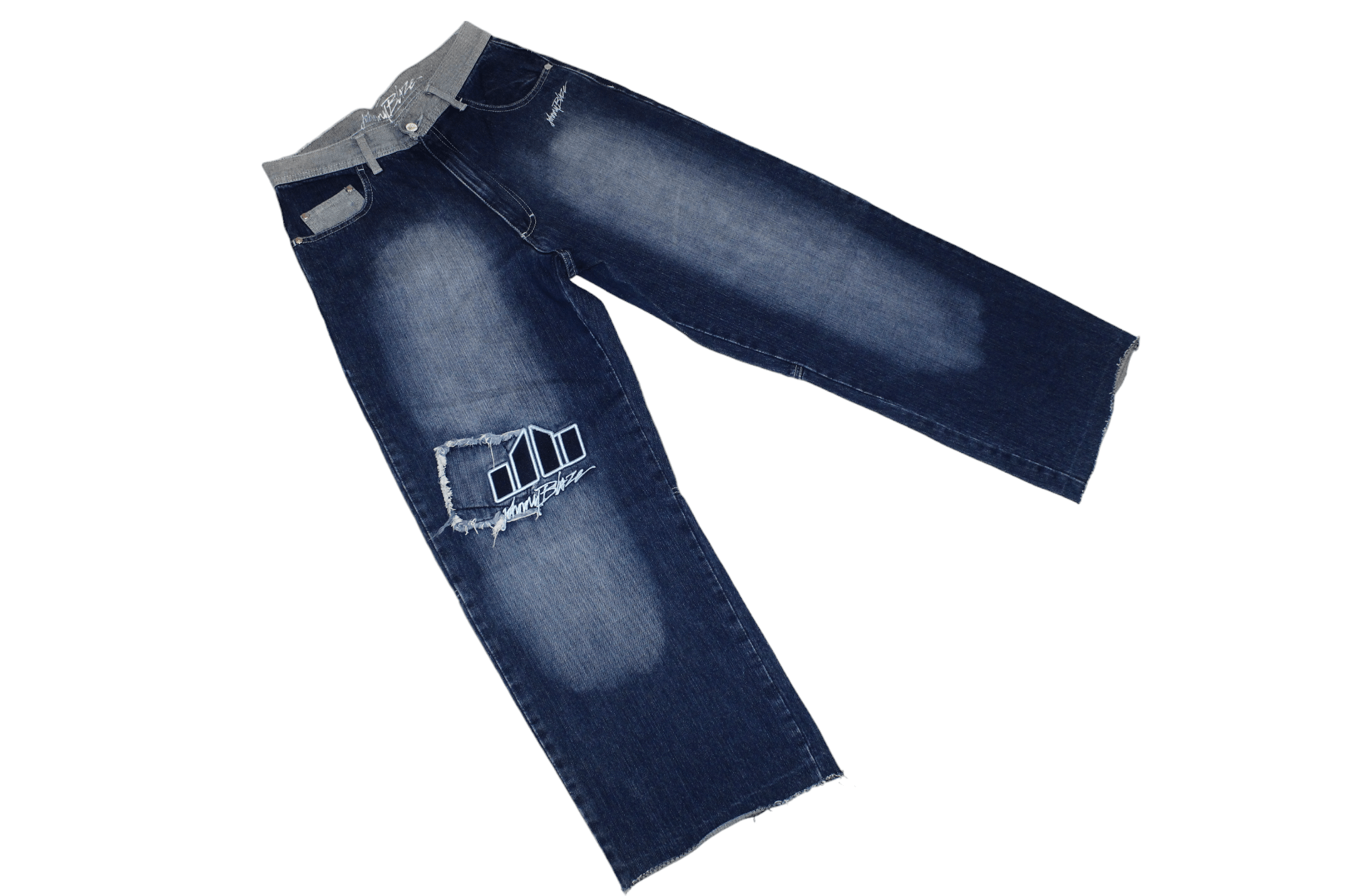 Wu-Tang Clan Johnny Blaze aka Method Man Faded Denim Bootcut Baggy Jeans Size US 30 / EU 46 - 5 Thumbnail