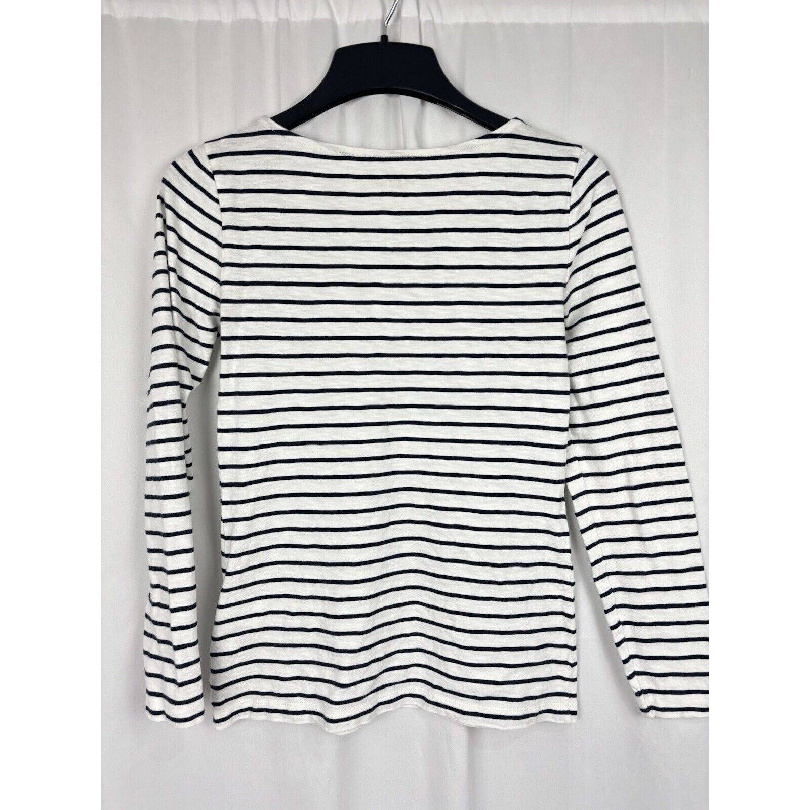 J.Crew JCREW Women’s Long Sleeve Navy White Striped Artist Tee S Size S / US 4 / IT 40 - 2 Thumbnail