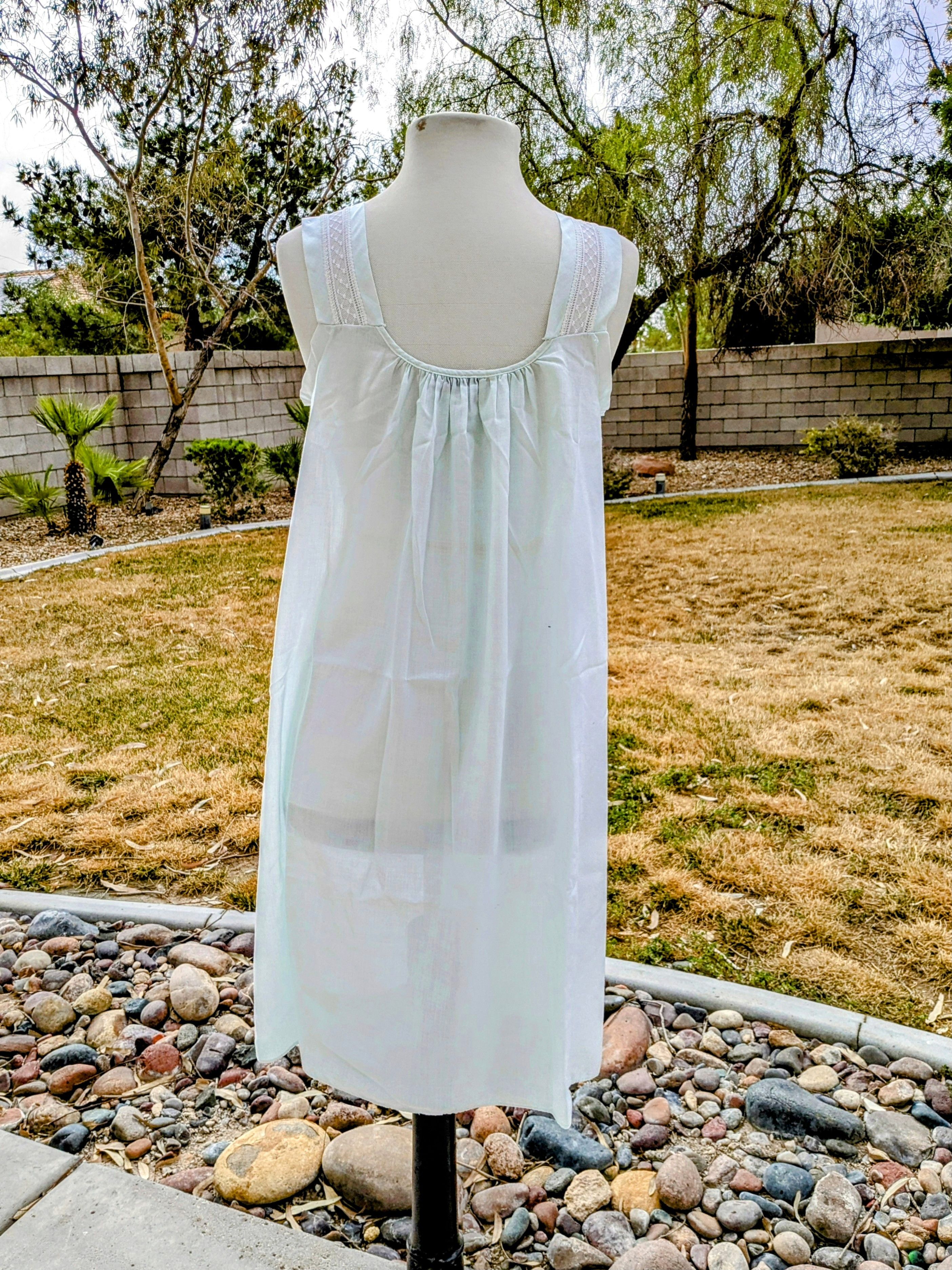 Vintage VTG Yolande 1980's Babydoll Cotton & Lace Accent Nightgown Size S / US 4 / IT 40 - 4 Thumbnail