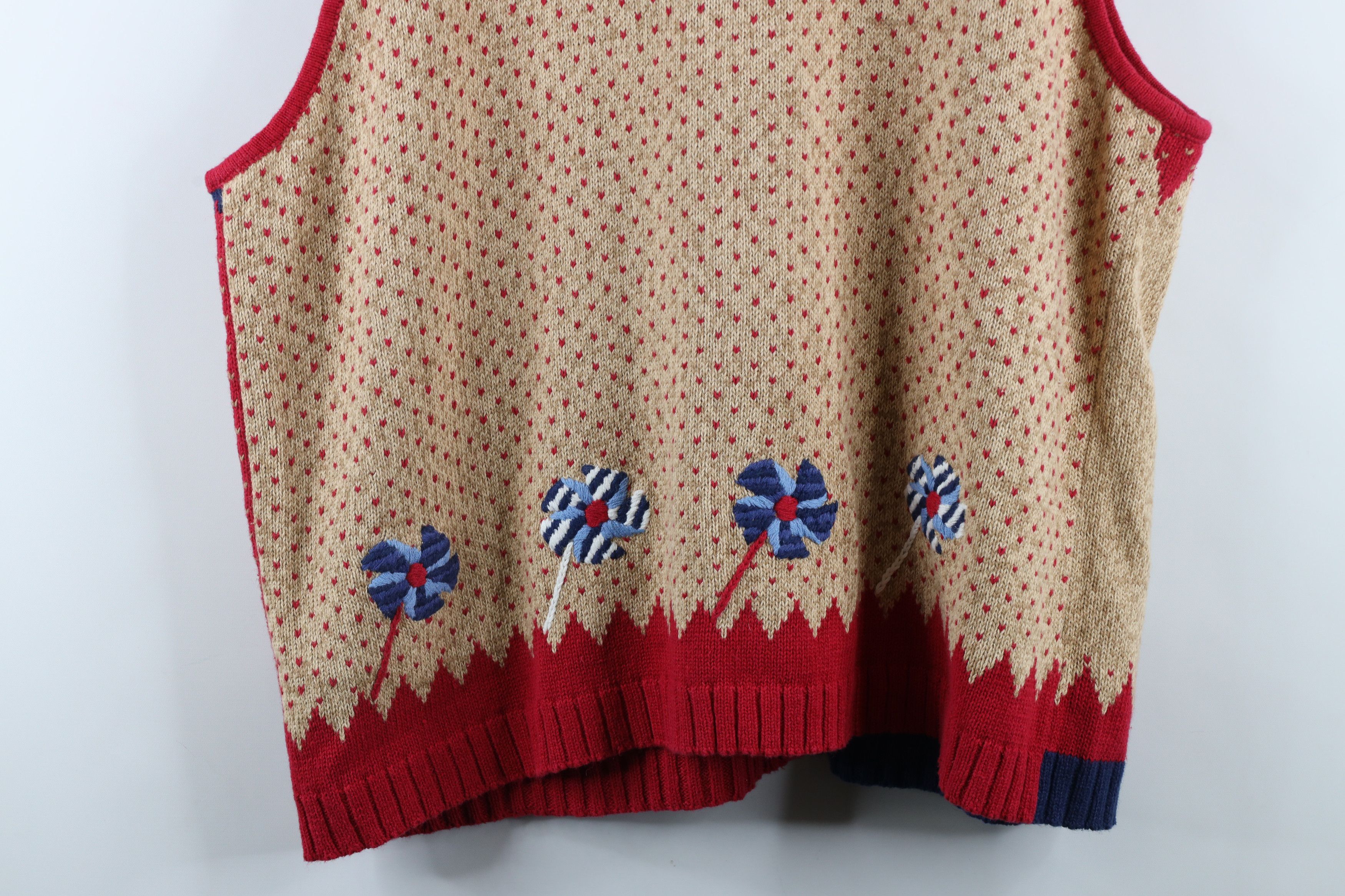 Vintage Vintage 90s Streetwear Flag Knit Cardigan Sweater Vest Size XXL / US 16-18 / IT 52-54 - 13 Thumbnail