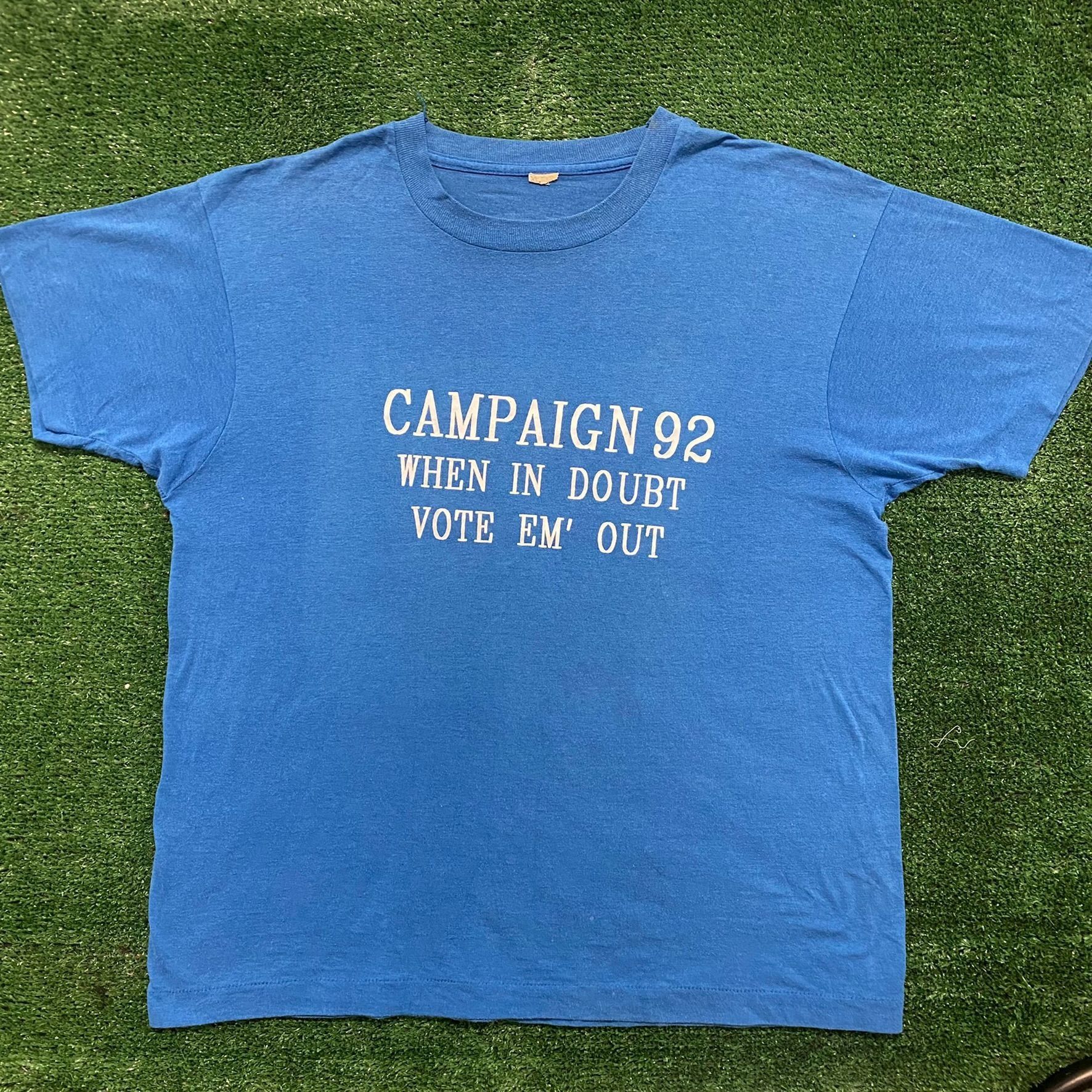 Vintage Vintage 90s Vote 1992 Election Political Single Stitch Tee Size US XL / EU 56 / 4 - 1 Thumbnail