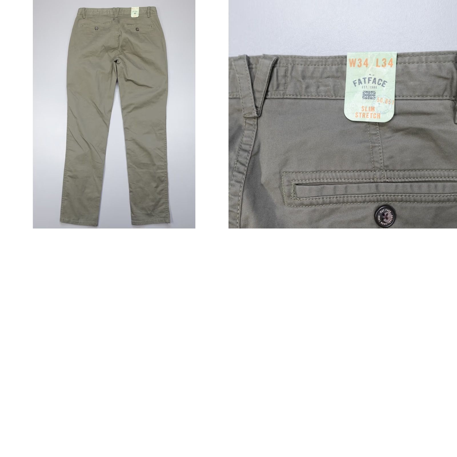 FatFace Fat Face Slim Stretch Chino Pants Navy Cotton Blend Men 36x32 Slim Tapered Flat Front Blue City 34x32 (Discrepancy) Size US 36 / EU 52 - 9 Thumbnail
