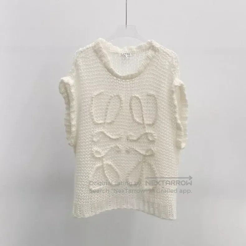 Loewe LOEWE White wool logo vest Size S / US 4 / IT 40 - 1 Thumbnail