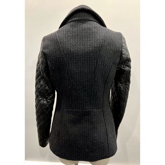 Soia & Kyo Soia & Kyo Wool Peacoat with Quilted Leather Sleeves and Rem Size S / US 4 / IT 40 - 3 Thumbnail