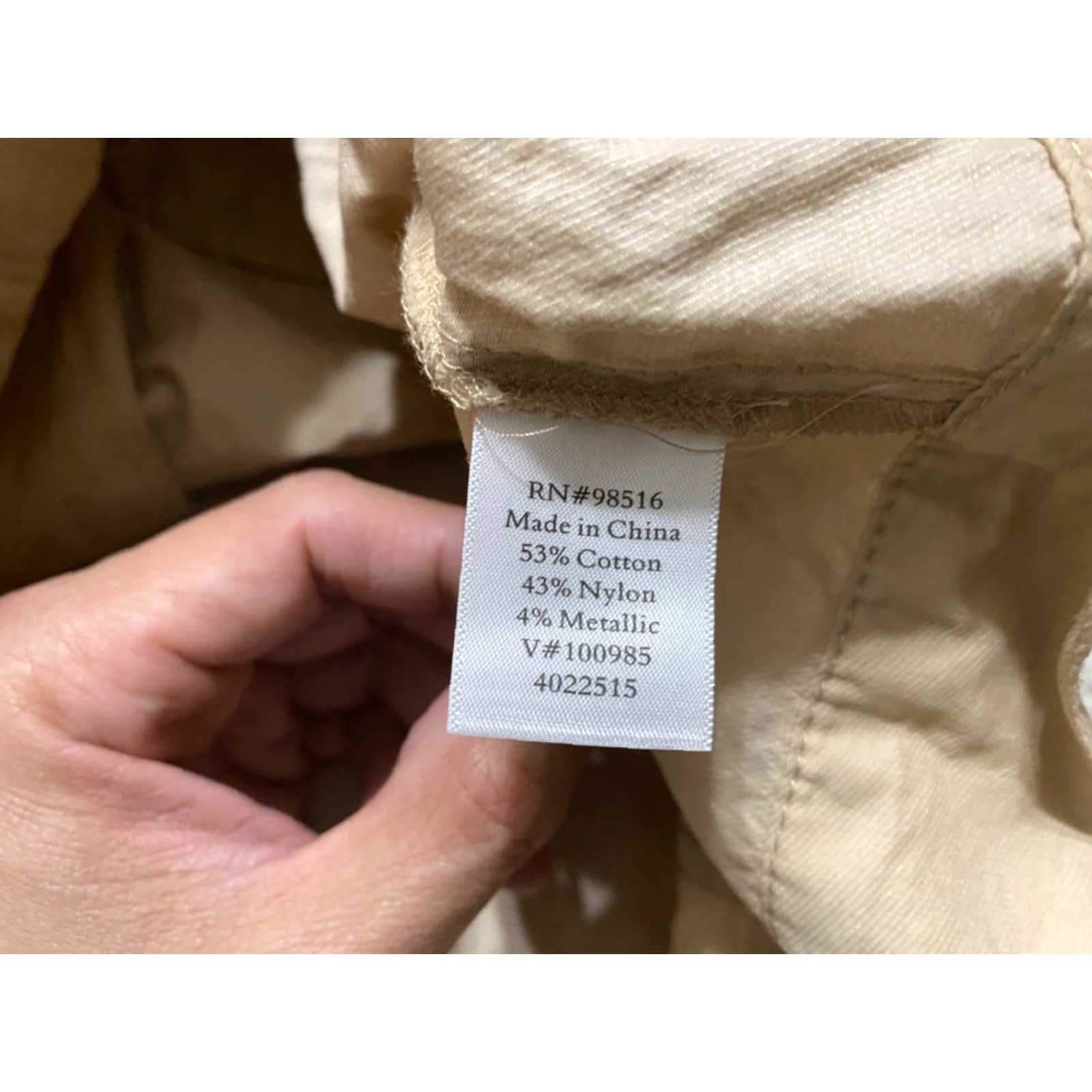 Coldwater Creek Coldwater Creek Blazer Womens 20 Beige Button-Up Nylon Cotton Size 3XL / US 20-22 - 7 Thumbnail