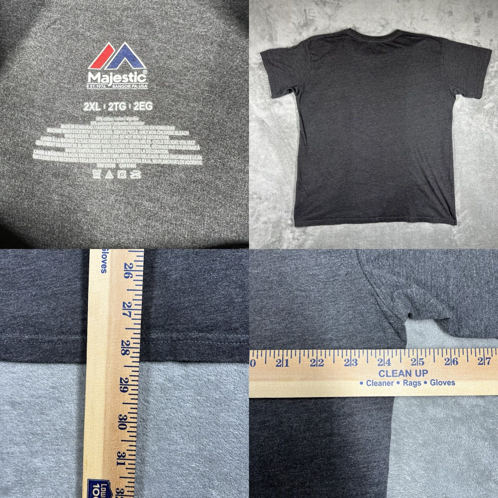 NBA Majestic NBA Basketball Los Angeles Lakers Men’s 2XL T-Shirt Dark Heather Gray Size US XXL / EU 58 / 5 - 8 Thumbnail