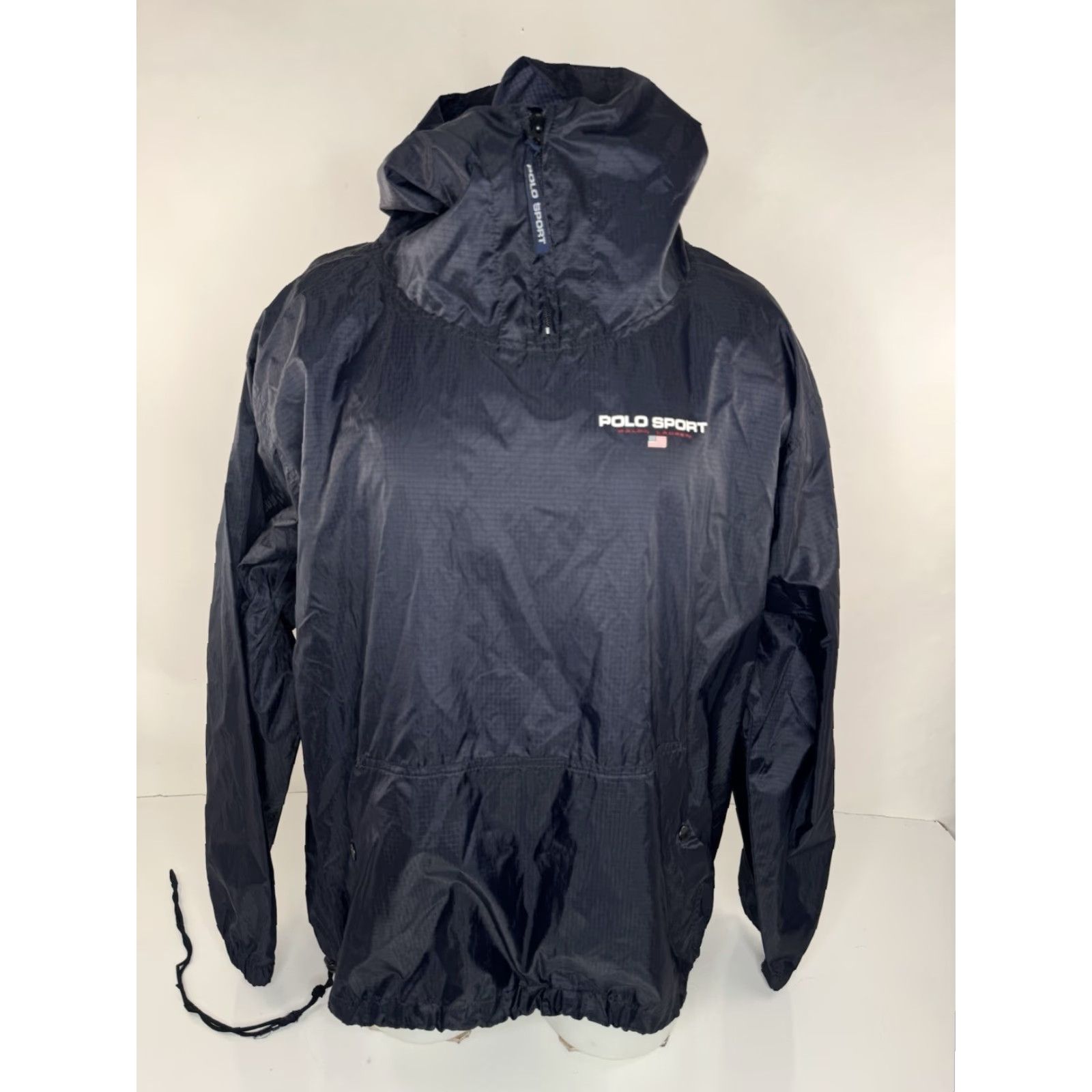 Vintage Polo Sport / Ralph Lauren Hooded Lightweight Windbreaker Pullover L Jacket Mens Nylon VERY DARK BLUE Windbreaker Lightweight Polo Sport Jacket Mens L Size US L / EU 52-54 / 3 - 2 Thumbnail