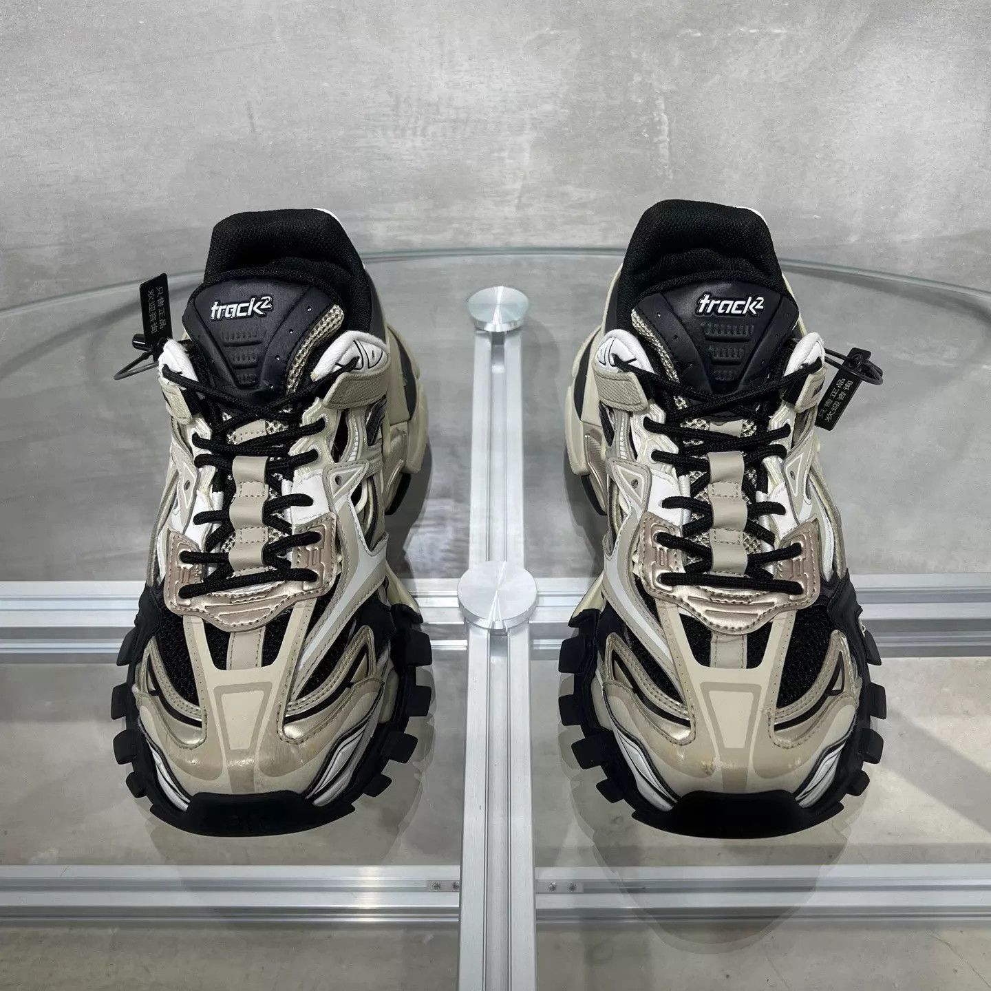 Balenciaga Beige Chunky Track Sneakers Size 10. Size US 10 / EU 43 - 1 Thumbnail