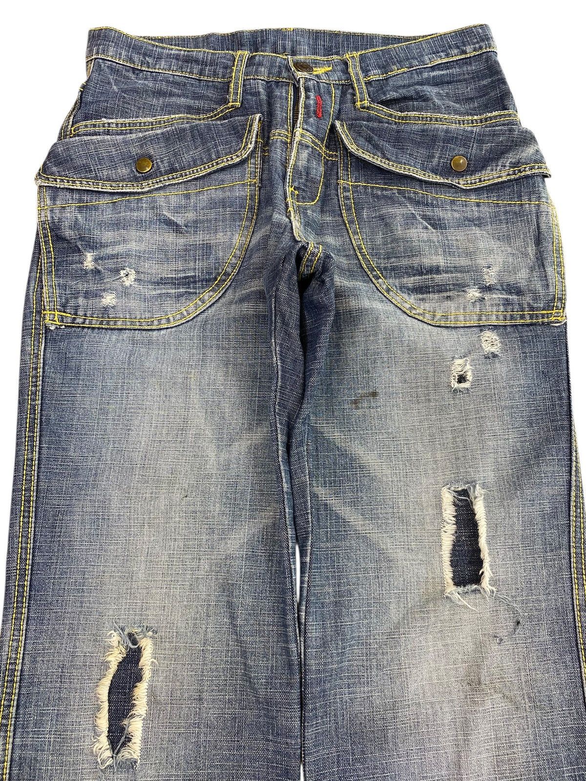 Japanese Brand Monsteat Distressed Flap Pocket Blue Jeans Size US 31 - 2 Thumbnail