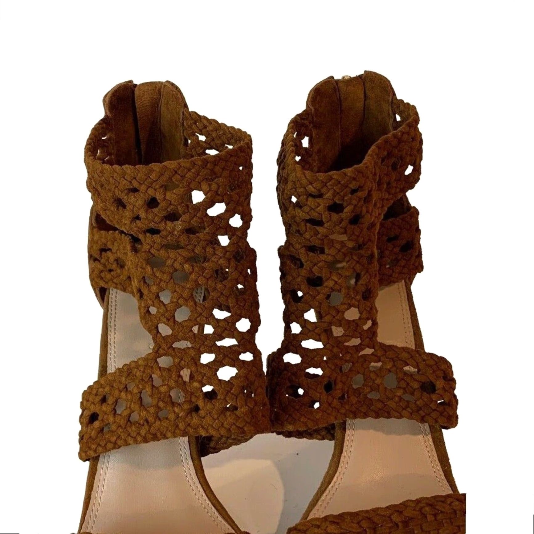 Sandro Sandro Agate Sandals Brown Suede Braid Stiletto 3.75" Heel Womens Strappy Size 8.5 Size US 9 / IT 39 - 7 Thumbnail
