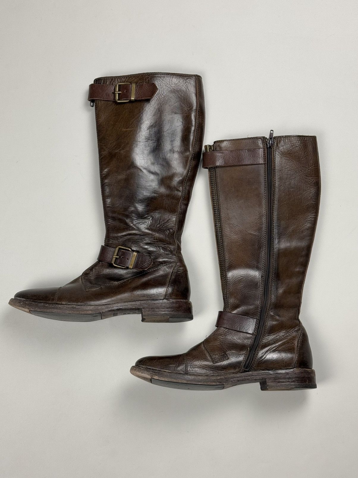 MoMA MOMA Ladies Avant-Garde Leather Full Zip High Boots Shoes Size US 8 / IT 38 - 9 Thumbnail