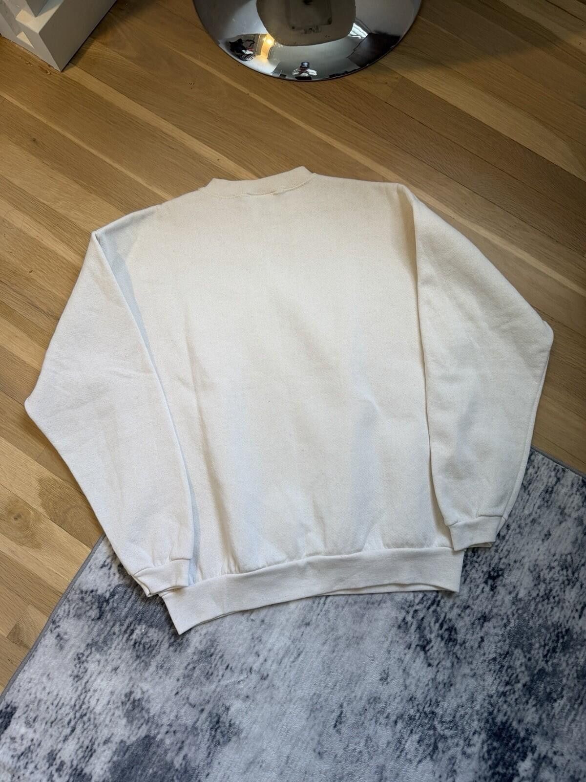 Tultex 90s Tultex Crewneck Sweatshirt Light Cream Size Medium Size US M / EU 48-50 / 2 - 2 Thumbnail